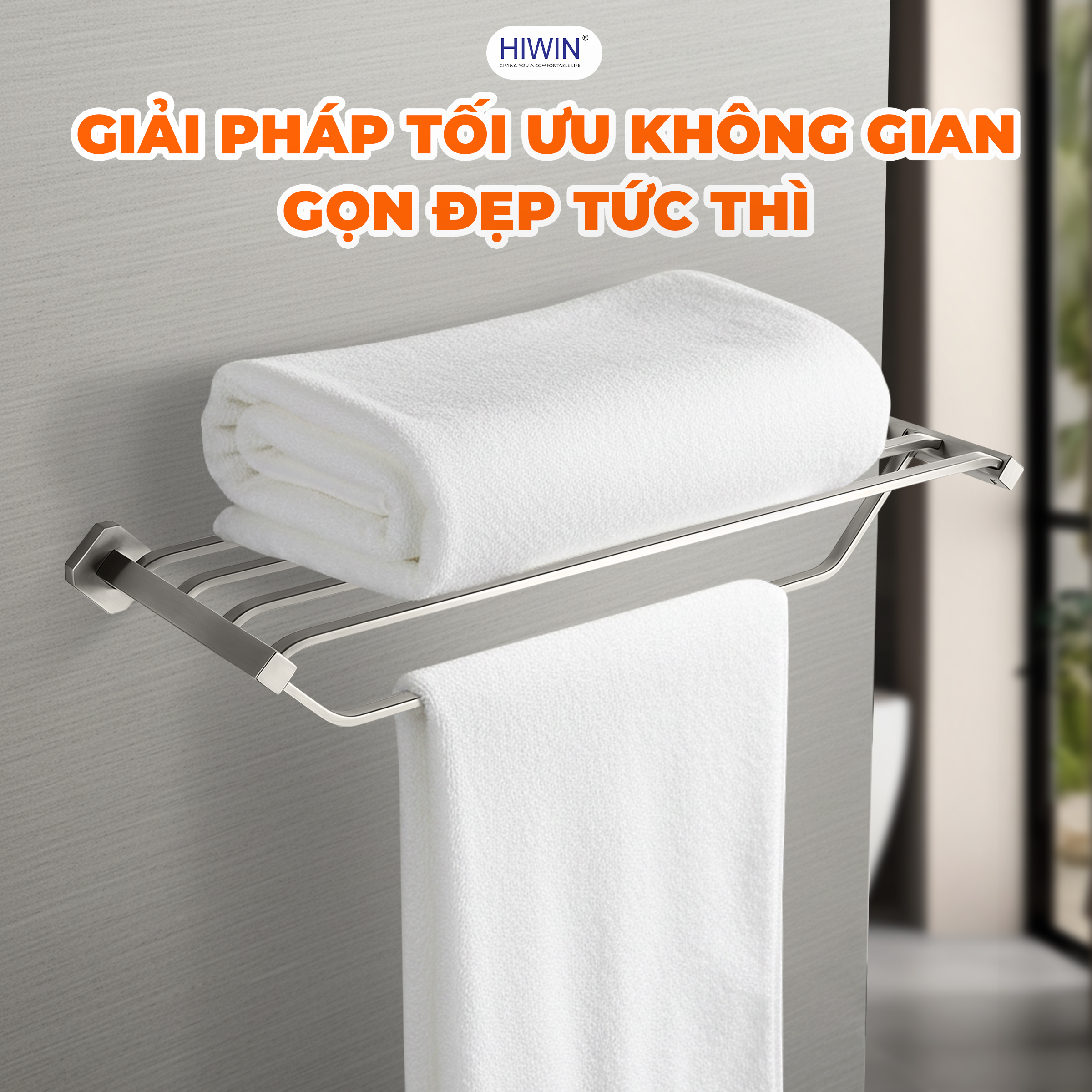 Giá treo, vắt và để đồ tiện dụng cho không gian phòng tắm gọn gàng