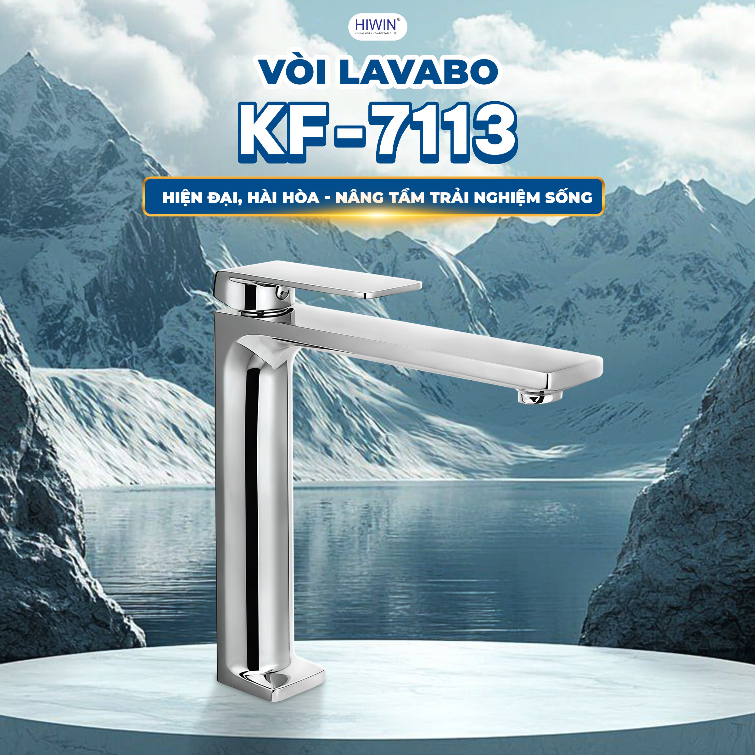 Vòi bồn rửa mặt Hiwin KF-7113 thân dài sang trọng