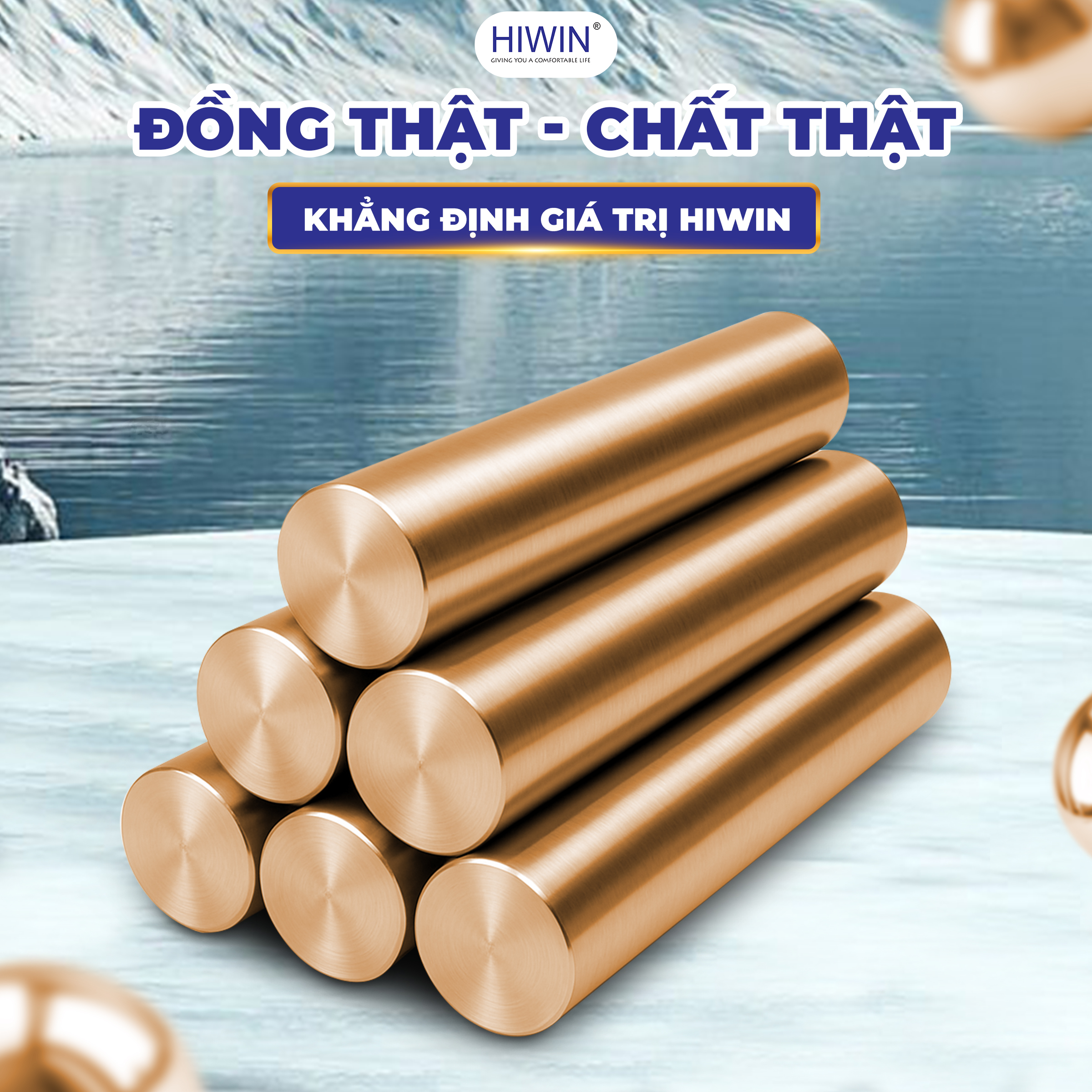 Chất liệu vòi chậu rửa mặt nóng lạnh Hiwin KF-7612N cao cấp bền bỉ