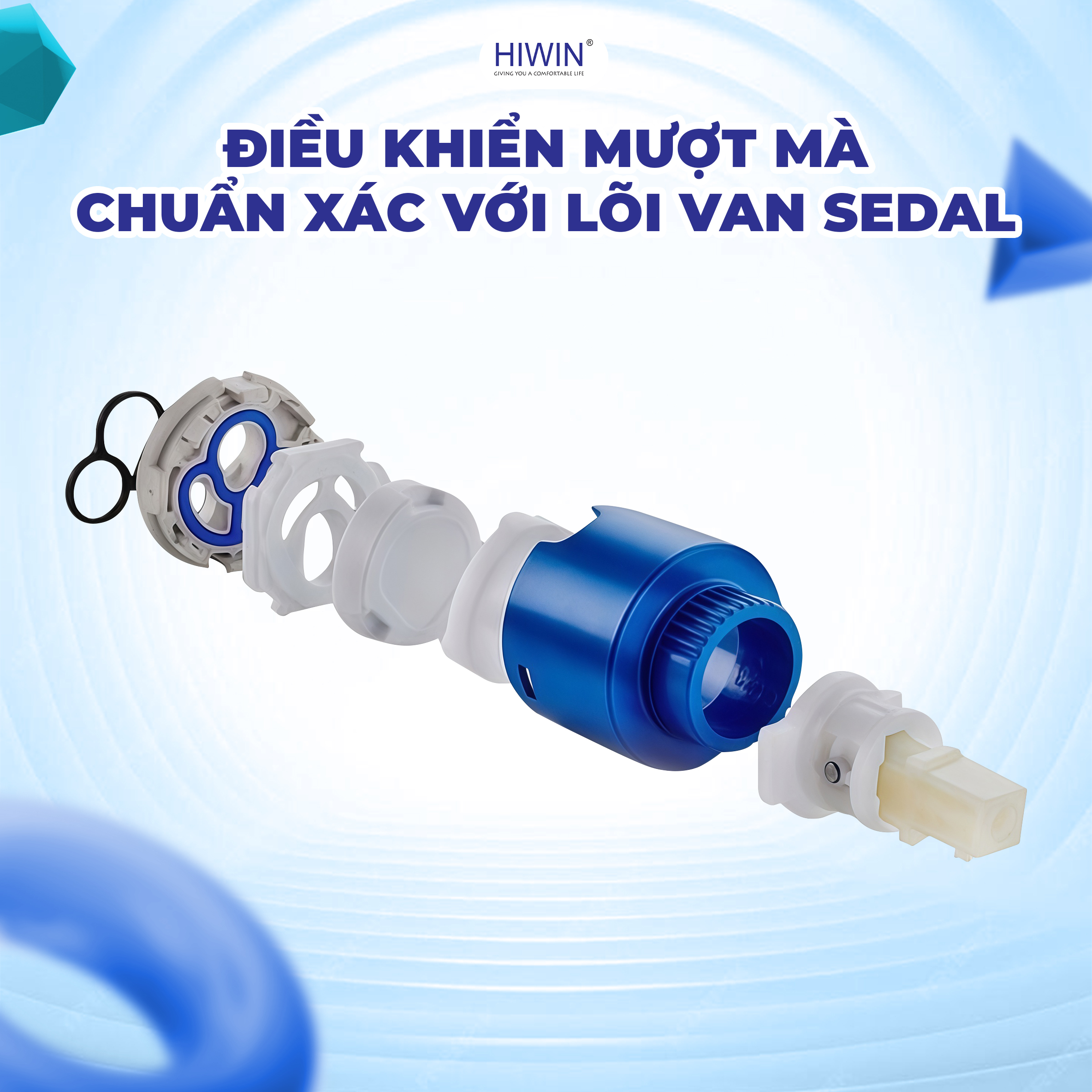 Lõi van Sedal cao cấp cho thao tác mượt mà, ngăn rò rỉ nước
