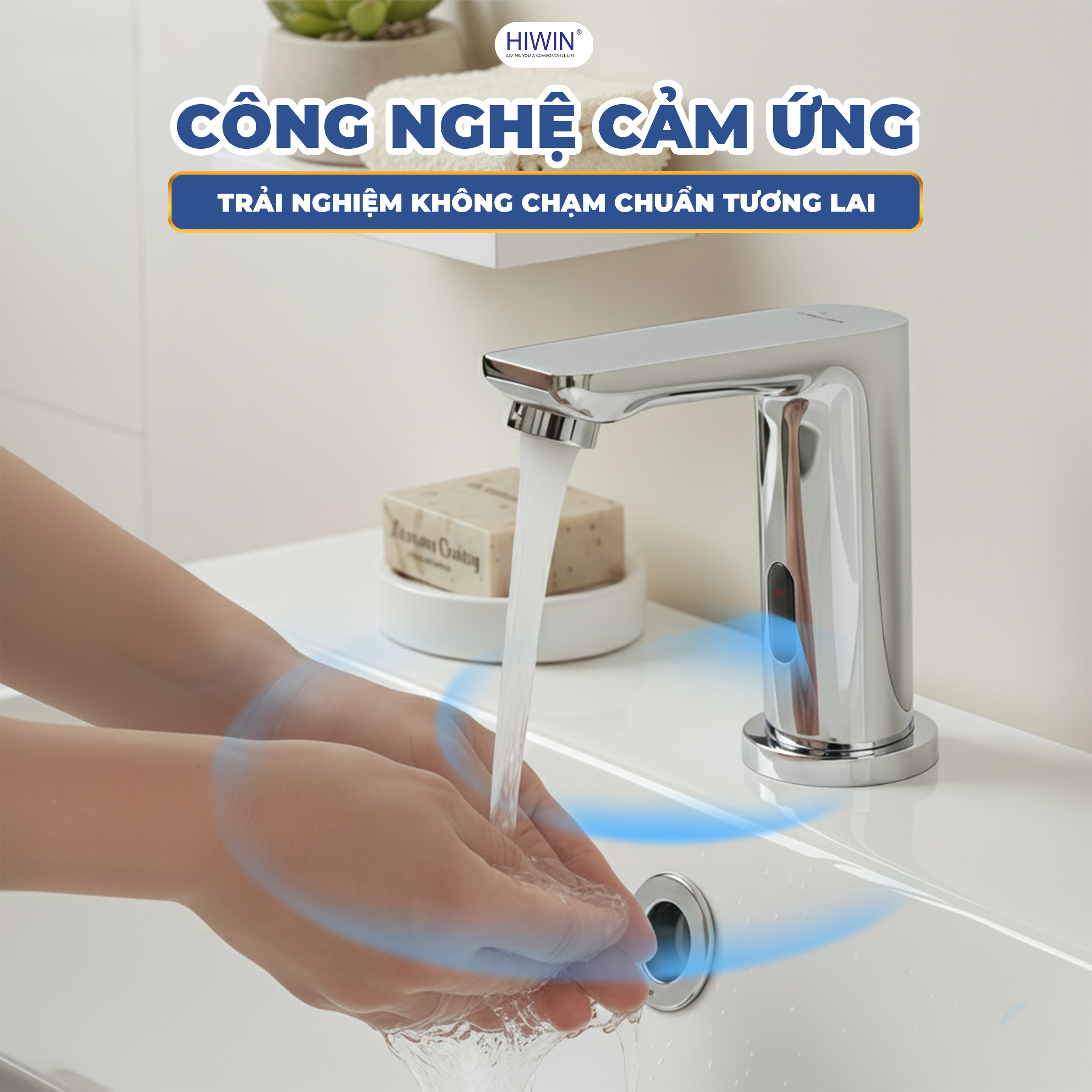 Cảm biến nhận diện nhanh, tự động ngắt khi rút tay ra