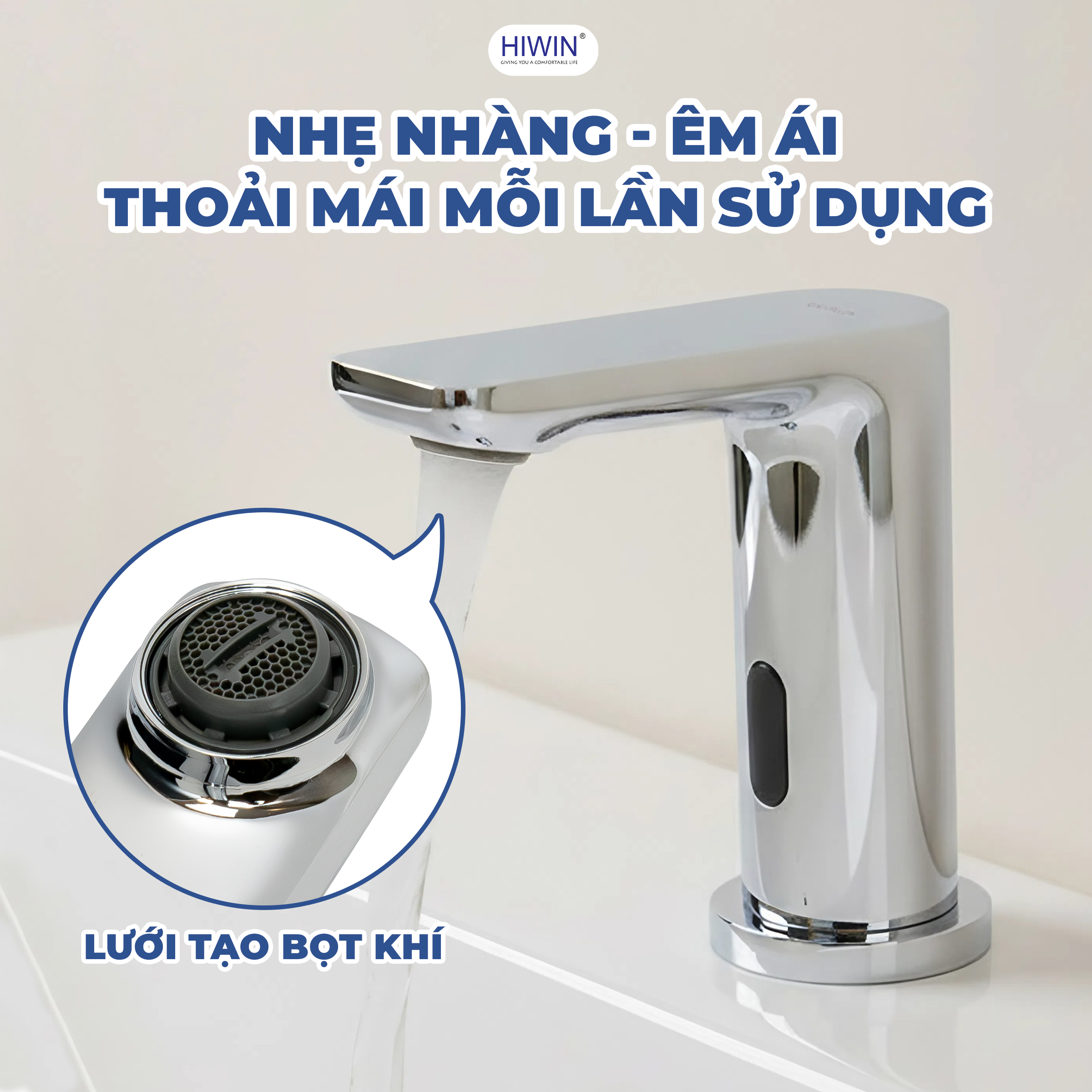 Lưới tạo bọt khí giảm tiếng ồn, tránh bắn nước