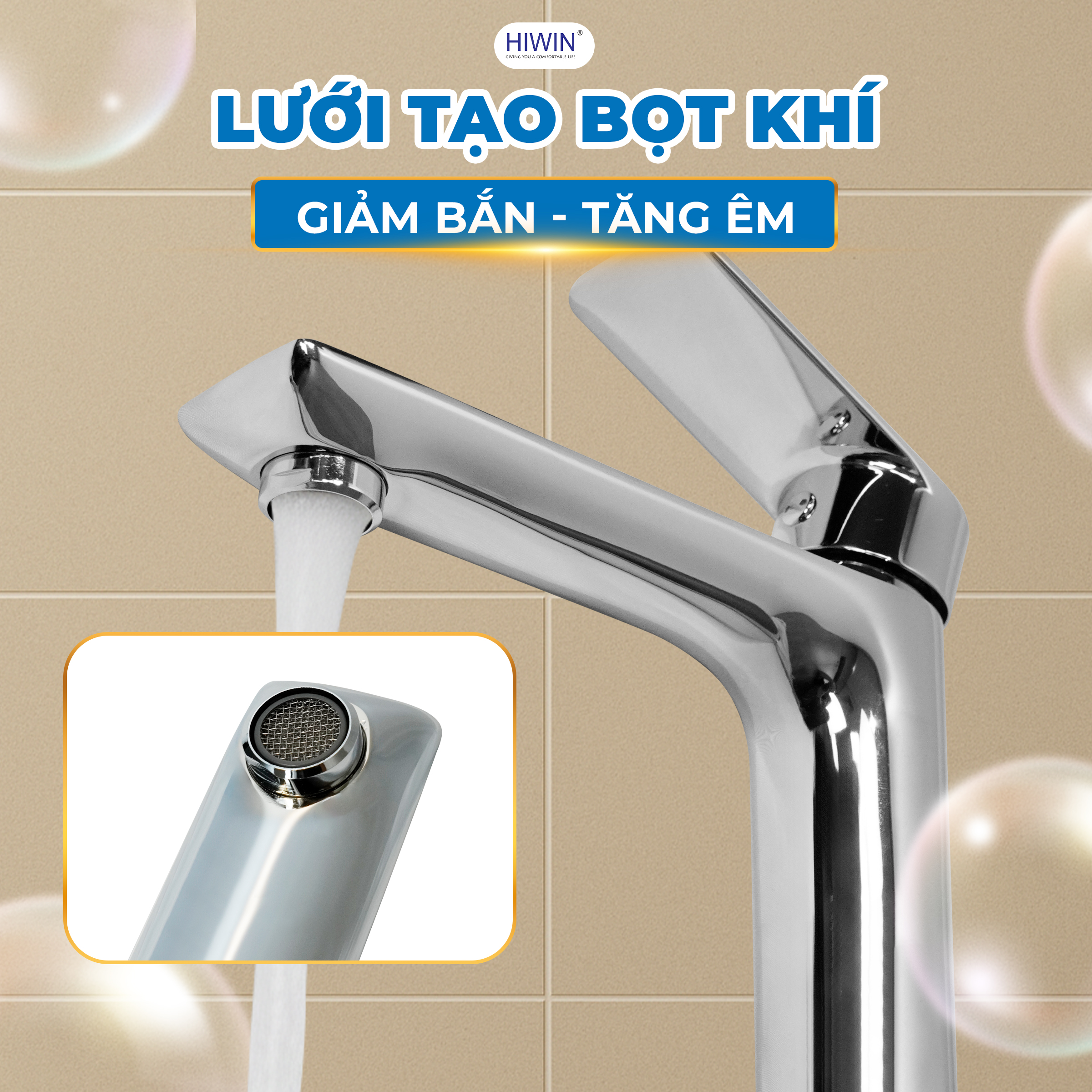 Áp lực nước ổn định với lưới tạo bọt khí