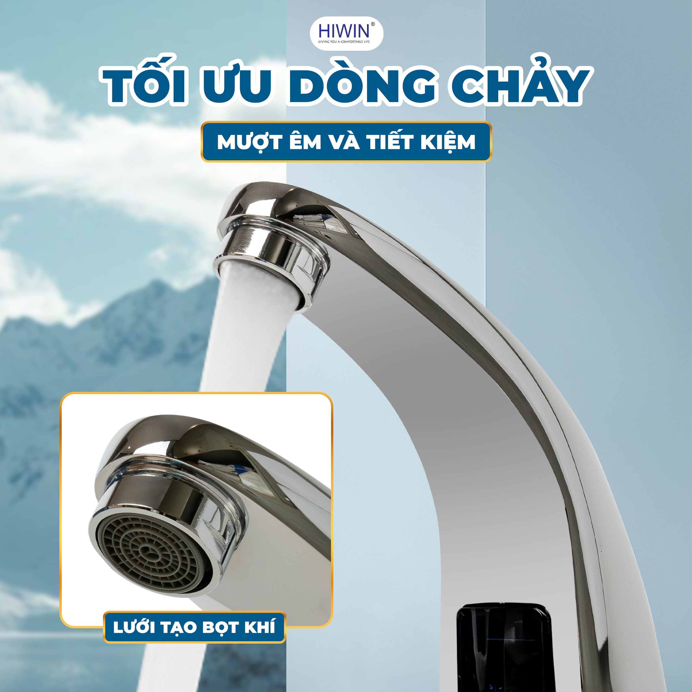Vòi nước cảm ứng Hiwin KF-146 rửa tay thoải mái, tiết kiệm nước mỗi ngày