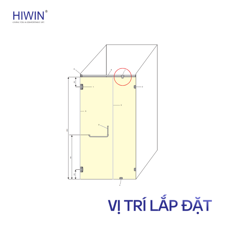 Lắp đặt sỏ kính SB-611 tại giằng trên vách kính
