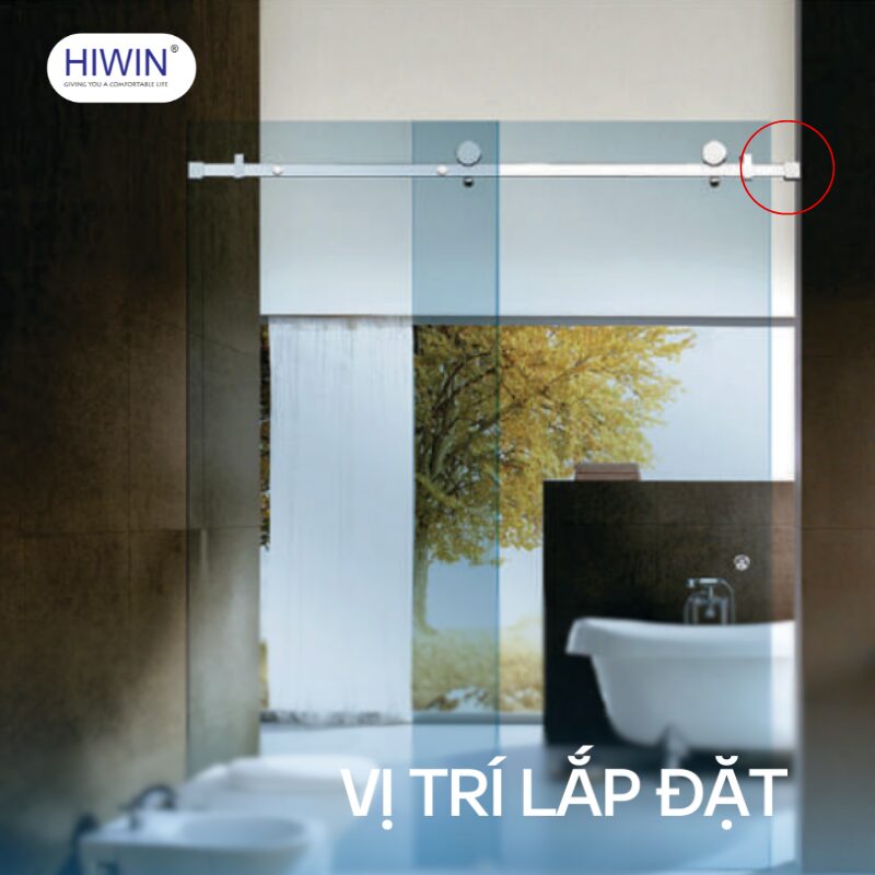 Vị trí lắp đặt bát tường 10x30 SB-610F tại đầu thanh giằng cabin kính