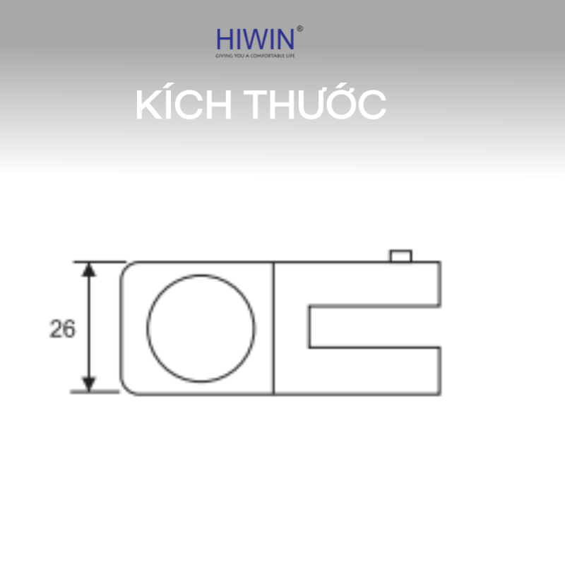 Kích thước kẹp kính SB-611 chuẩn 26mm