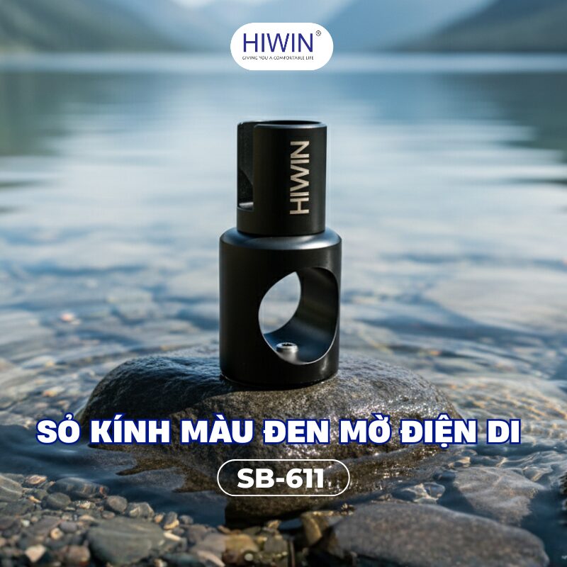 Sỏ kính SB-611 màu đen mờ điện di inox 304 cao cấp cho vách tắm kính Hiwin