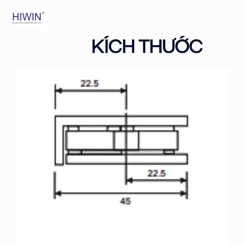 Kích thước chi tiết kẹp kính FC-2030