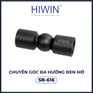 Chuyển góc đa hướng vách tắm kính phi 25 Hiwin SB-616 đen mờ