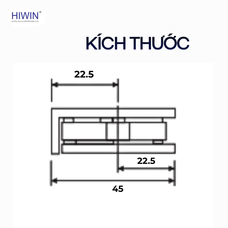 Kích thước chi tiết kẹp kính FC-2030 màu vàng 