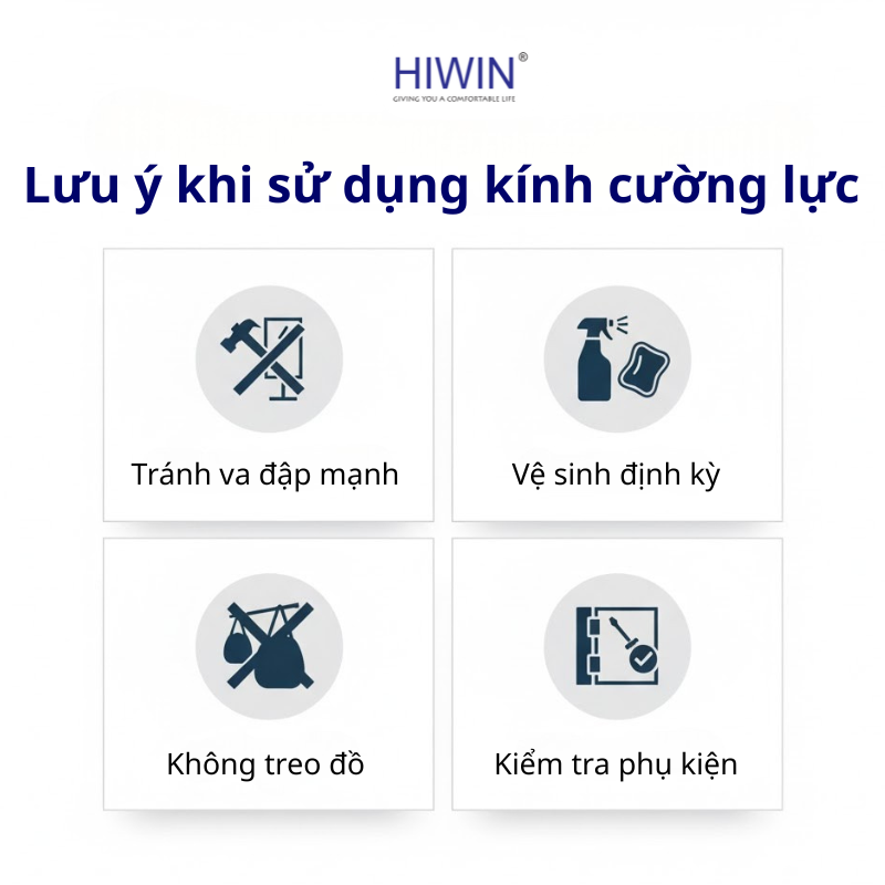Lưu ý khi sử dụng kính cường lực cho vách tắm kính