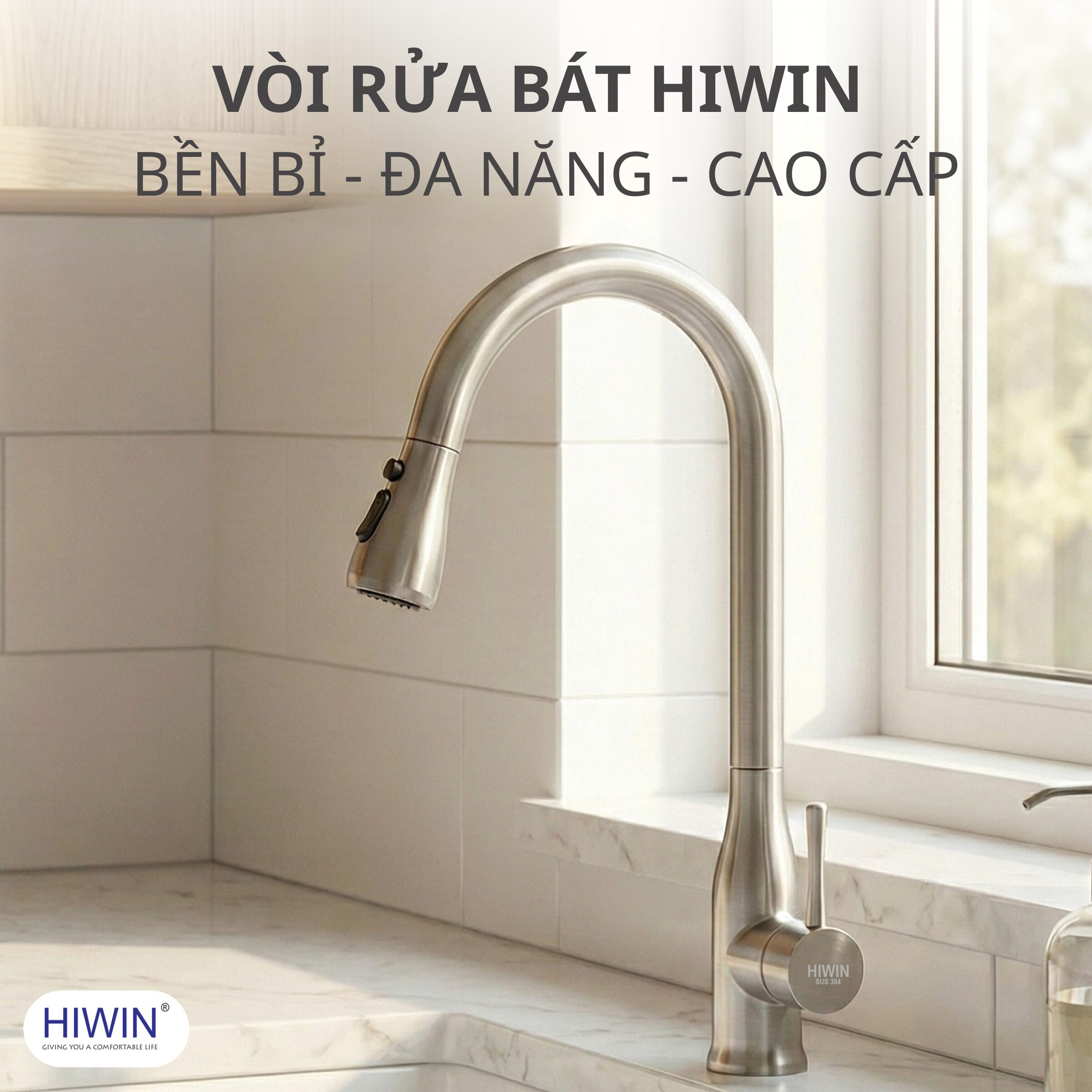 Hiwin cung cấp vòi rửa chén chất lượng cao cho không gian bếp hiện đại