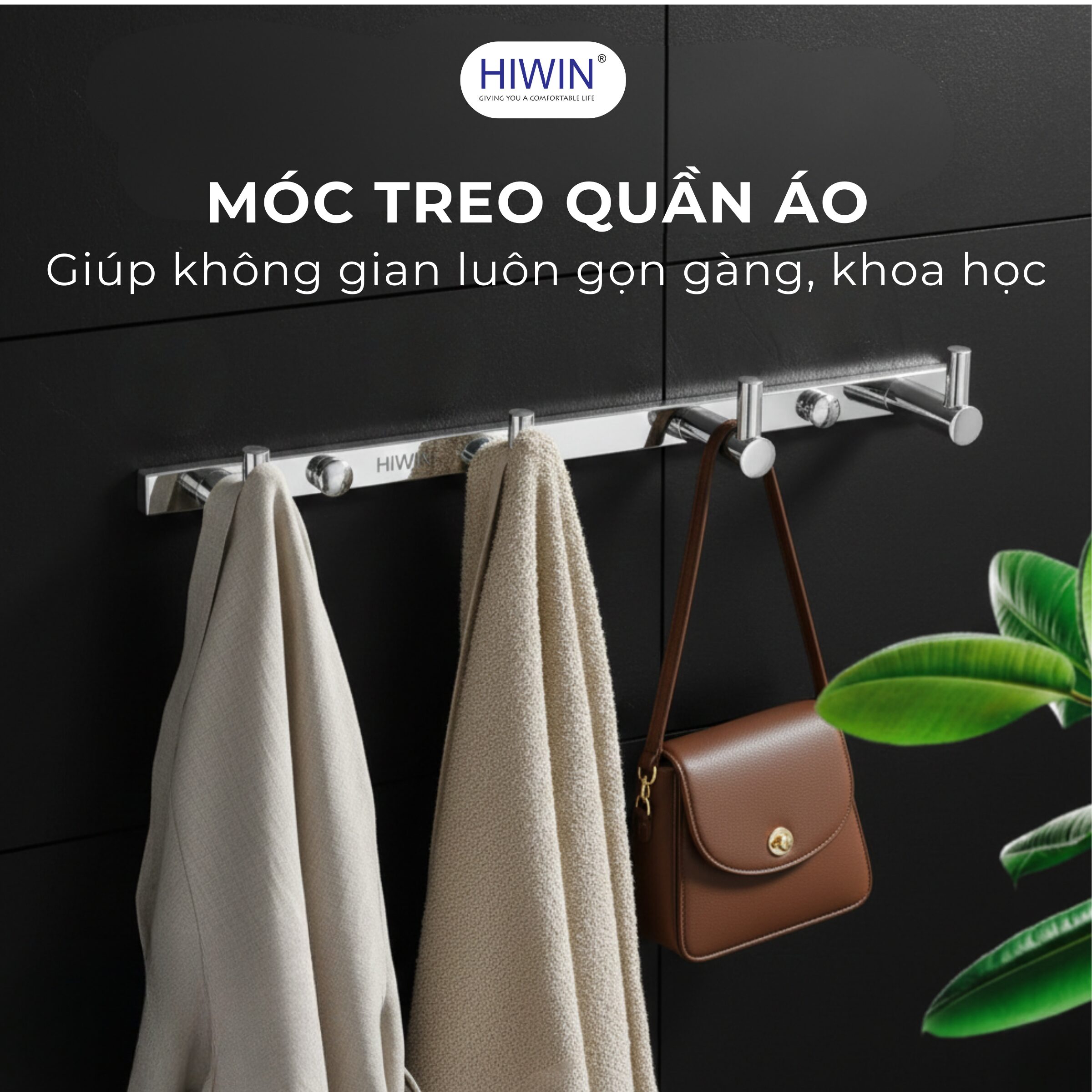 Móc quần áo treo tường giúp sắp xếp đồ dùng ngăn nắp, bảo vệ quần áo và tiết kiệm diện tích