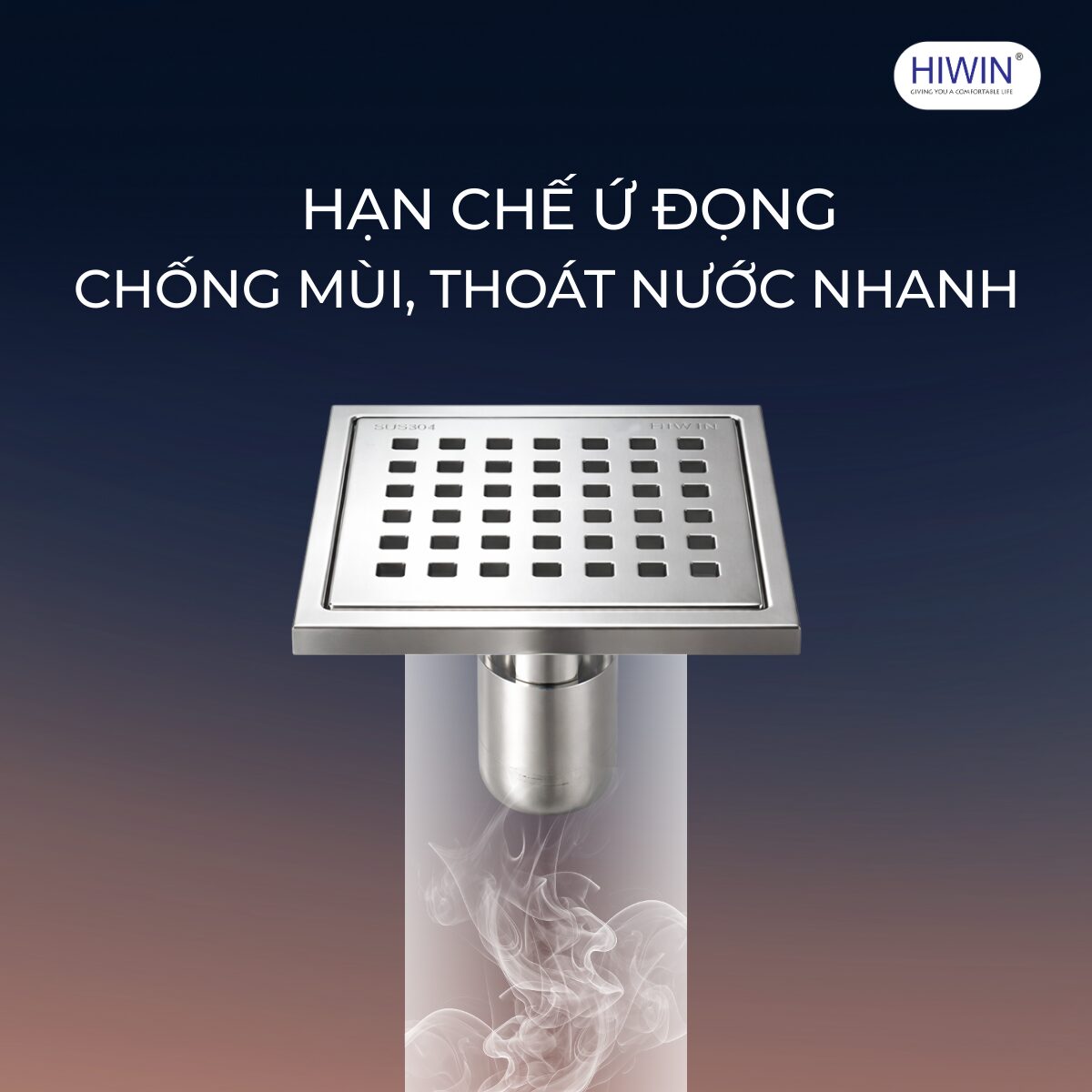 Thoát sàn FD-7210 giúp ngăn mùi hôi hiệu quả từ đường ống thoát nước