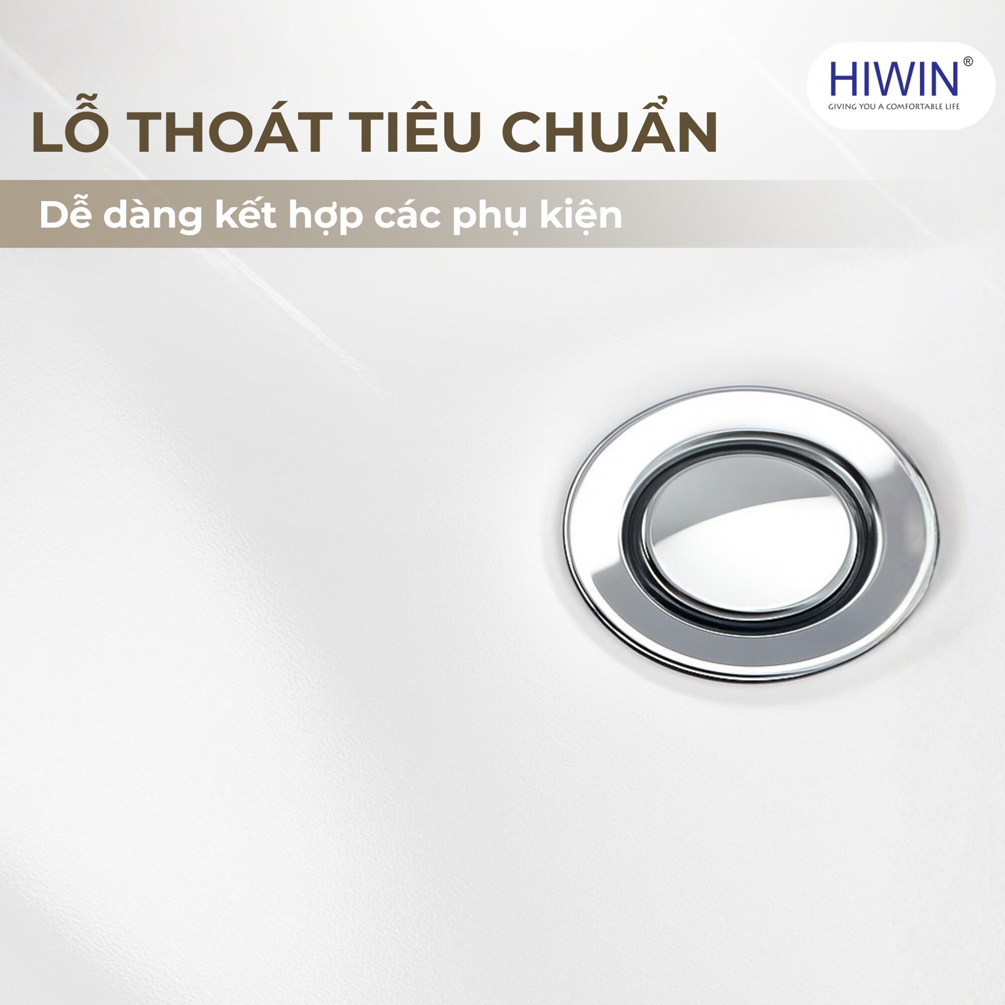 Lỗ thoát lavabo LP-8013 kích thước tiêu chuẩn dễ lắp phụ kiện