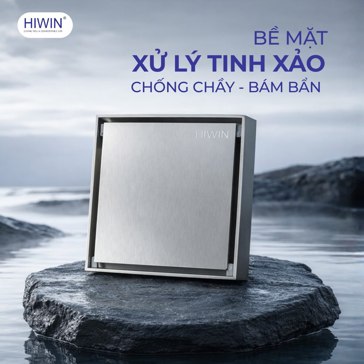 Thoát sàn lát gạch FD-T116S ẩn mình trên bề mặt sàn tạo cảm giác liền mạch