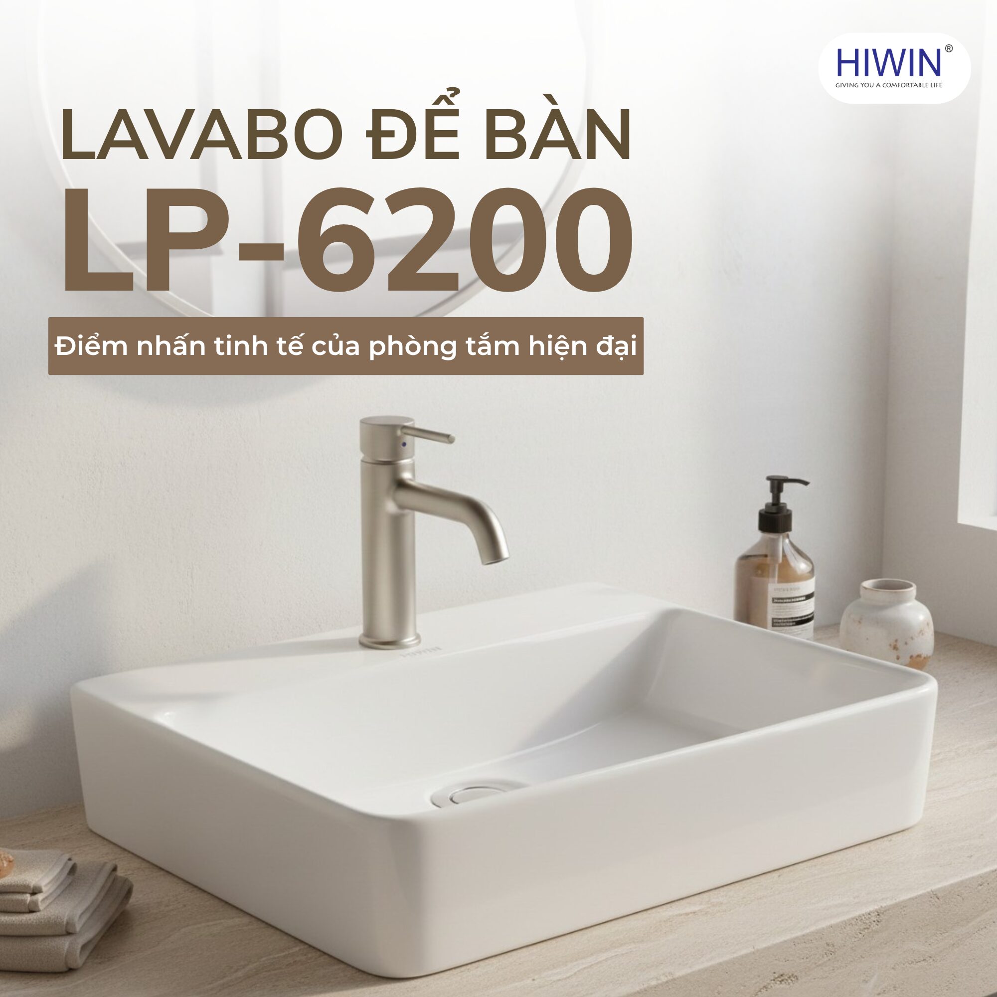 Lavabo nghệ thuật LP-6200 sứ mang lại vẻ đẹpcho phòng tắm hiện đại