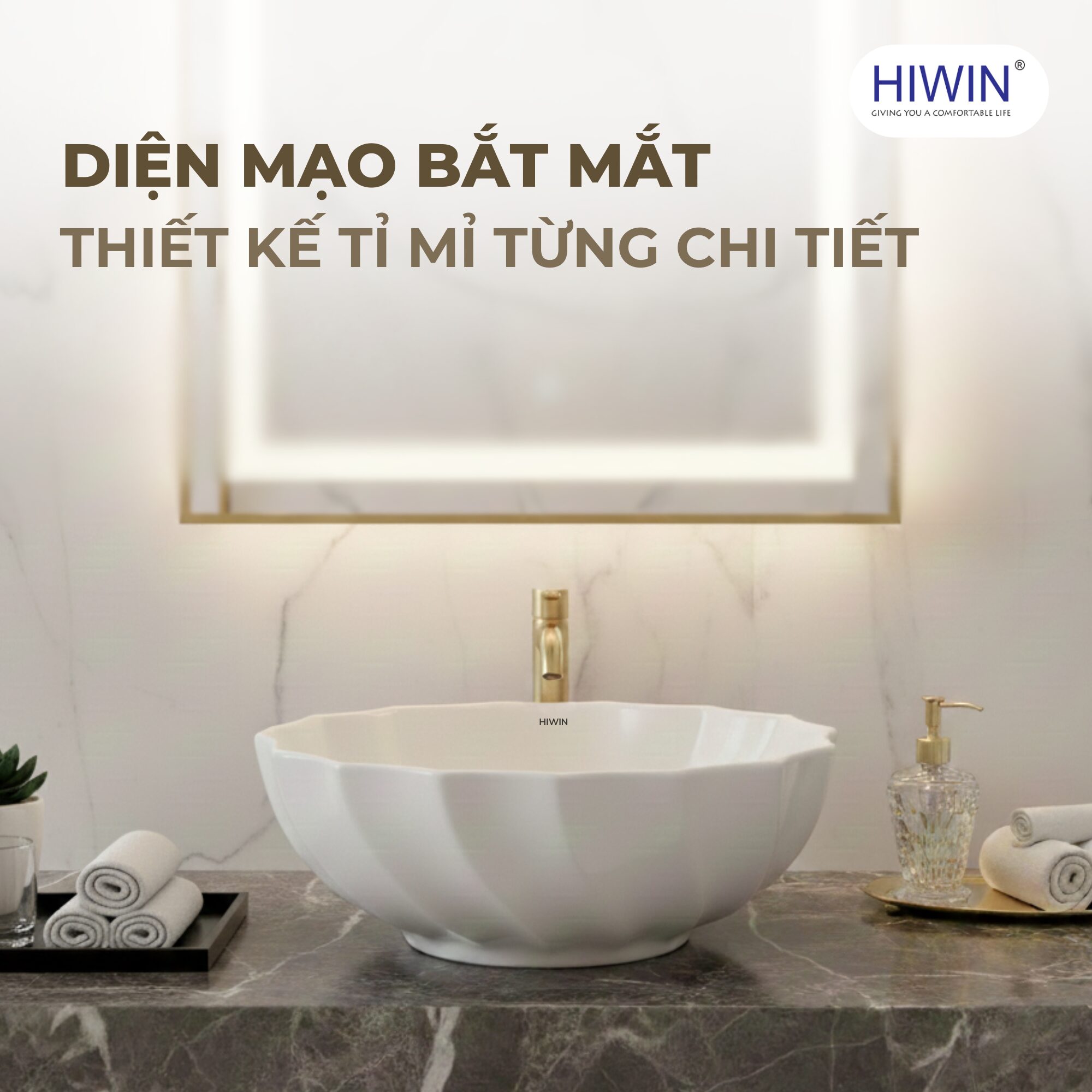 Thiết kế lavabo đặt bàn LP-8013 kích thước 410x395x154mm cân đối