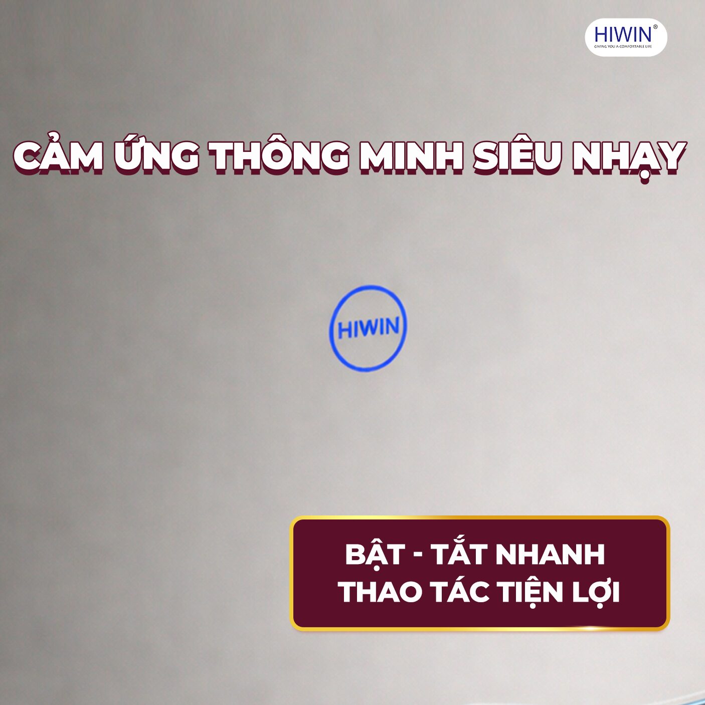 Cảm ứng logo trên gương thông minh hình oval M-E5288L3X-H thao tác nhạy và dễ sử dụng