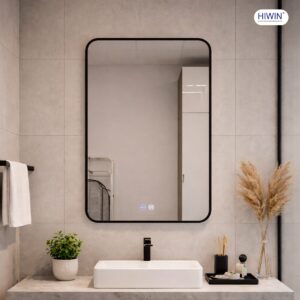 Gương thông minh chữ nhật M-V4969LD-B khung inox màu đen