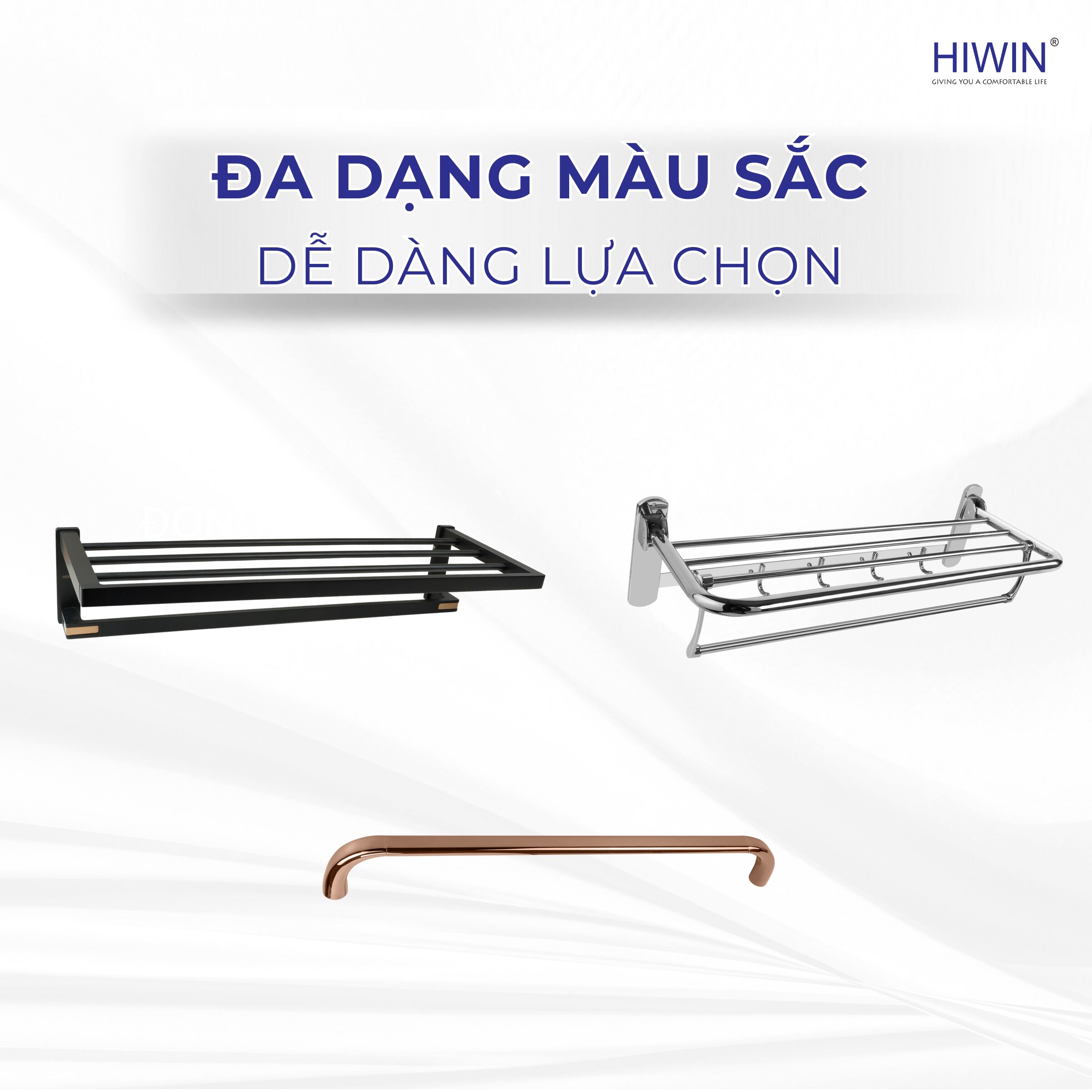 Thanh vắt khăn phòng tắm Hiwin đa dạng màu sắc