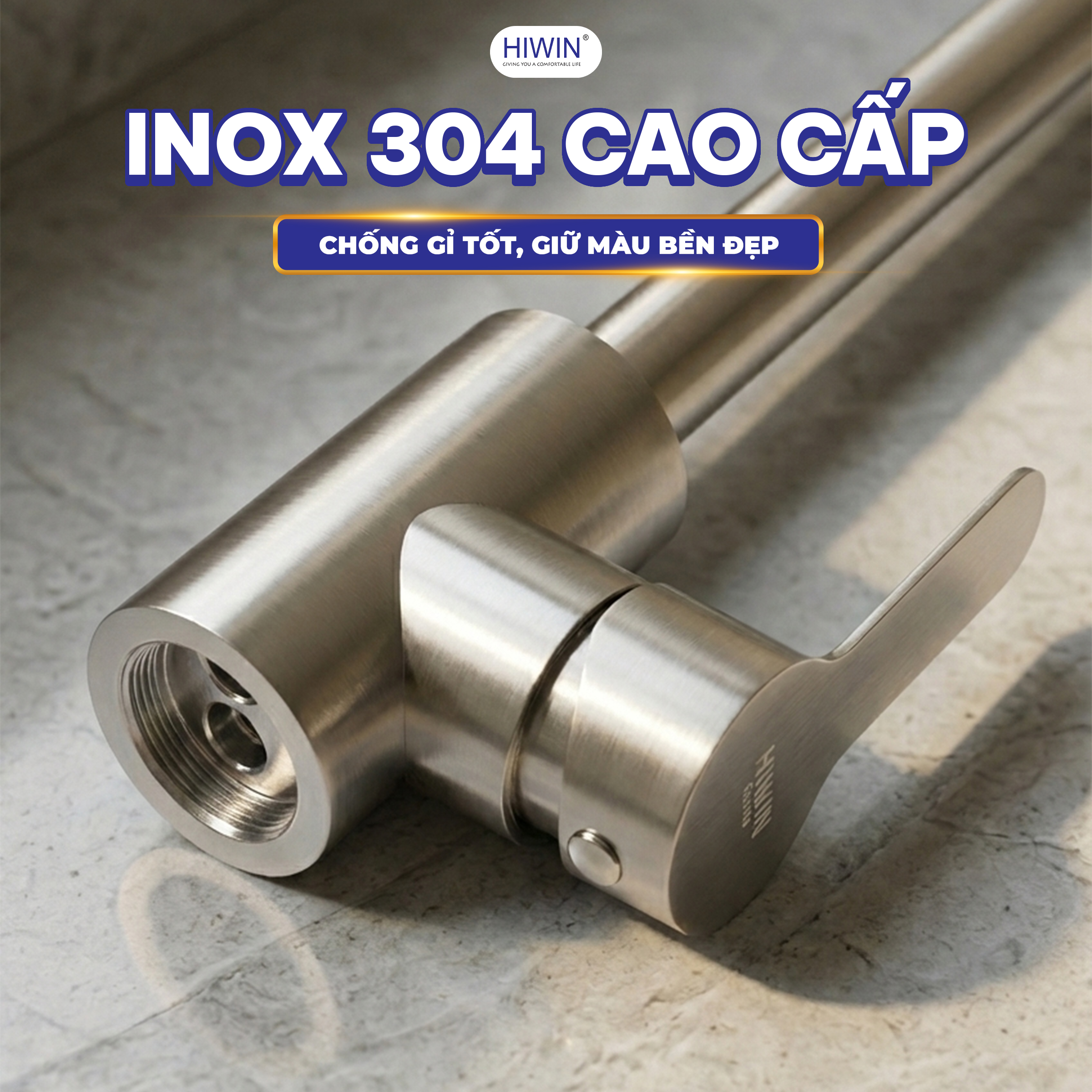 Chất liệu làm từ Inox 304 cao cấp, chống gỉ tốt