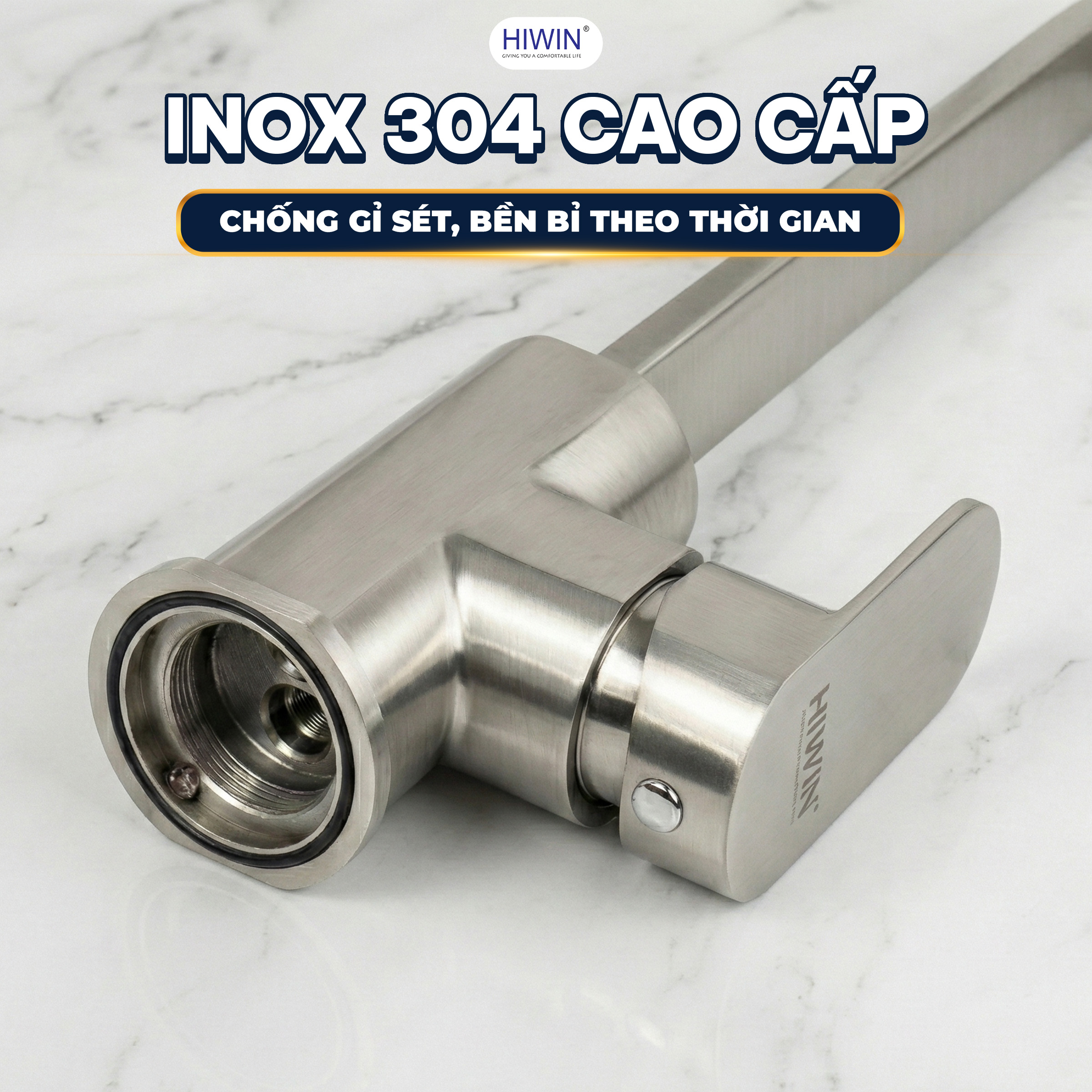 Chất liệu: Inox 304 cao cấp, chống gỉ tốt