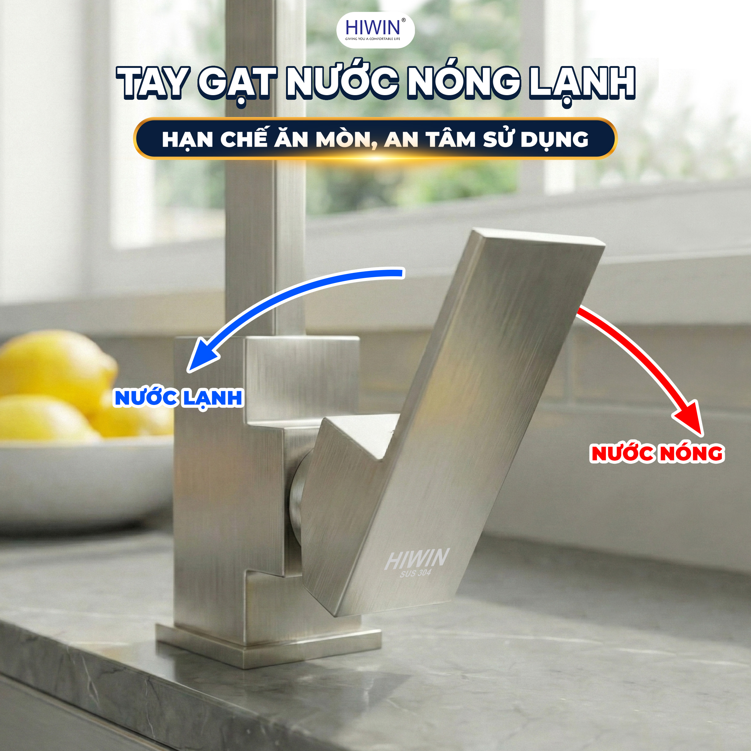 Tay gạt điều chỉnh nóng lạnh thao tác mượt