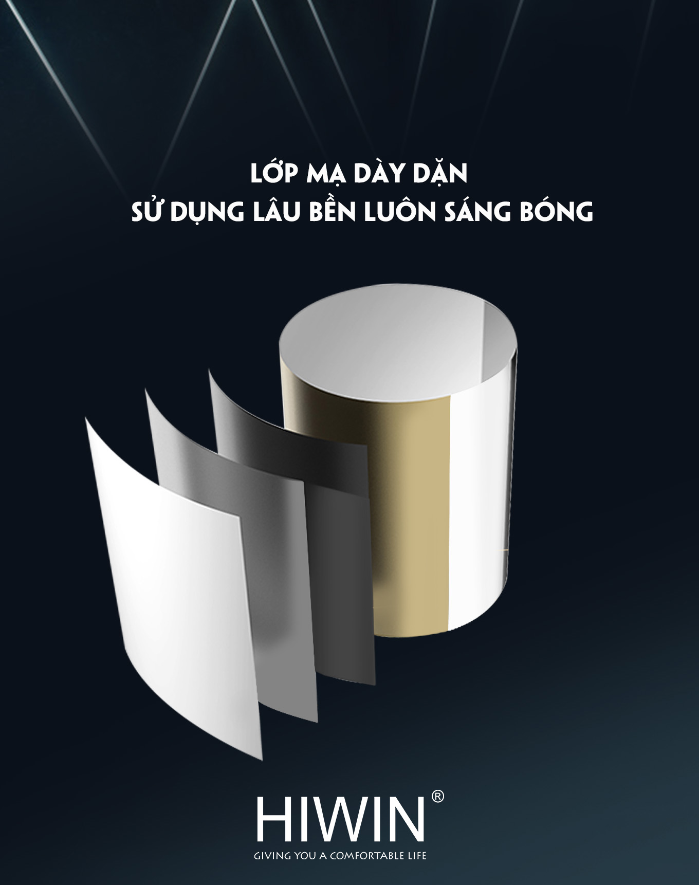 Vòi chậu rửa bát nóng lạnh KF-7121 được xử lý theo công nghệ mặt gương sáng bóng