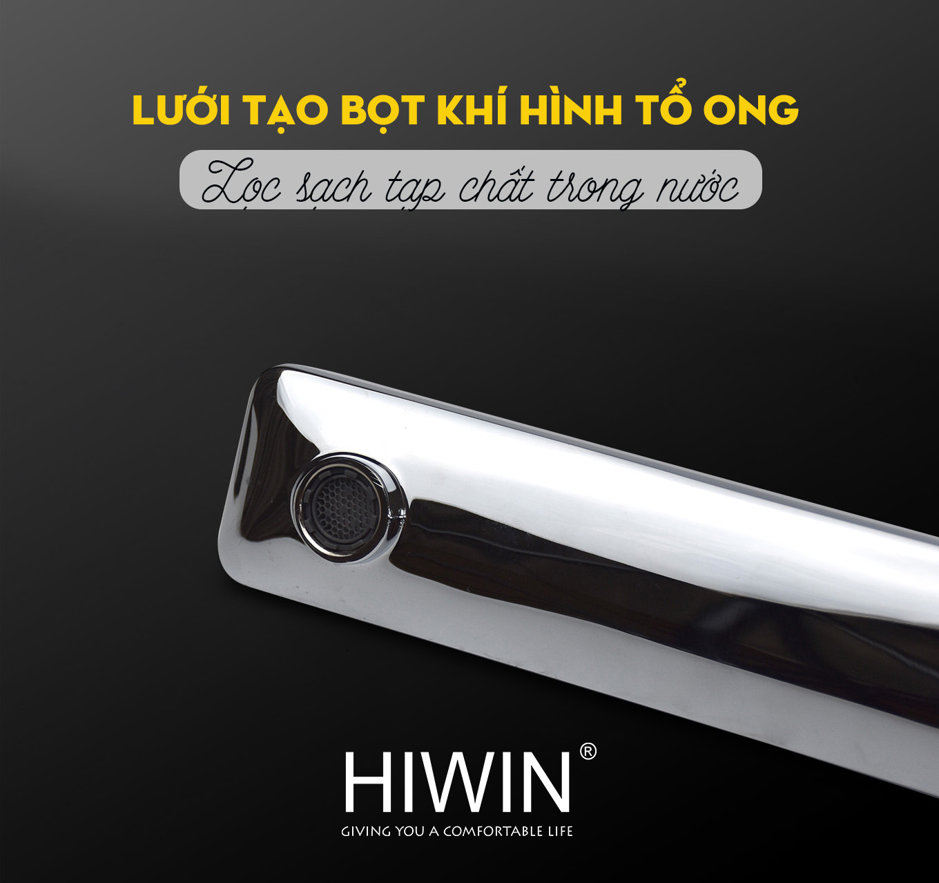 Đầu vòi chậu rửa bát nóng lạnh KF-7121 được tích hợp lưới tạo bọt khí