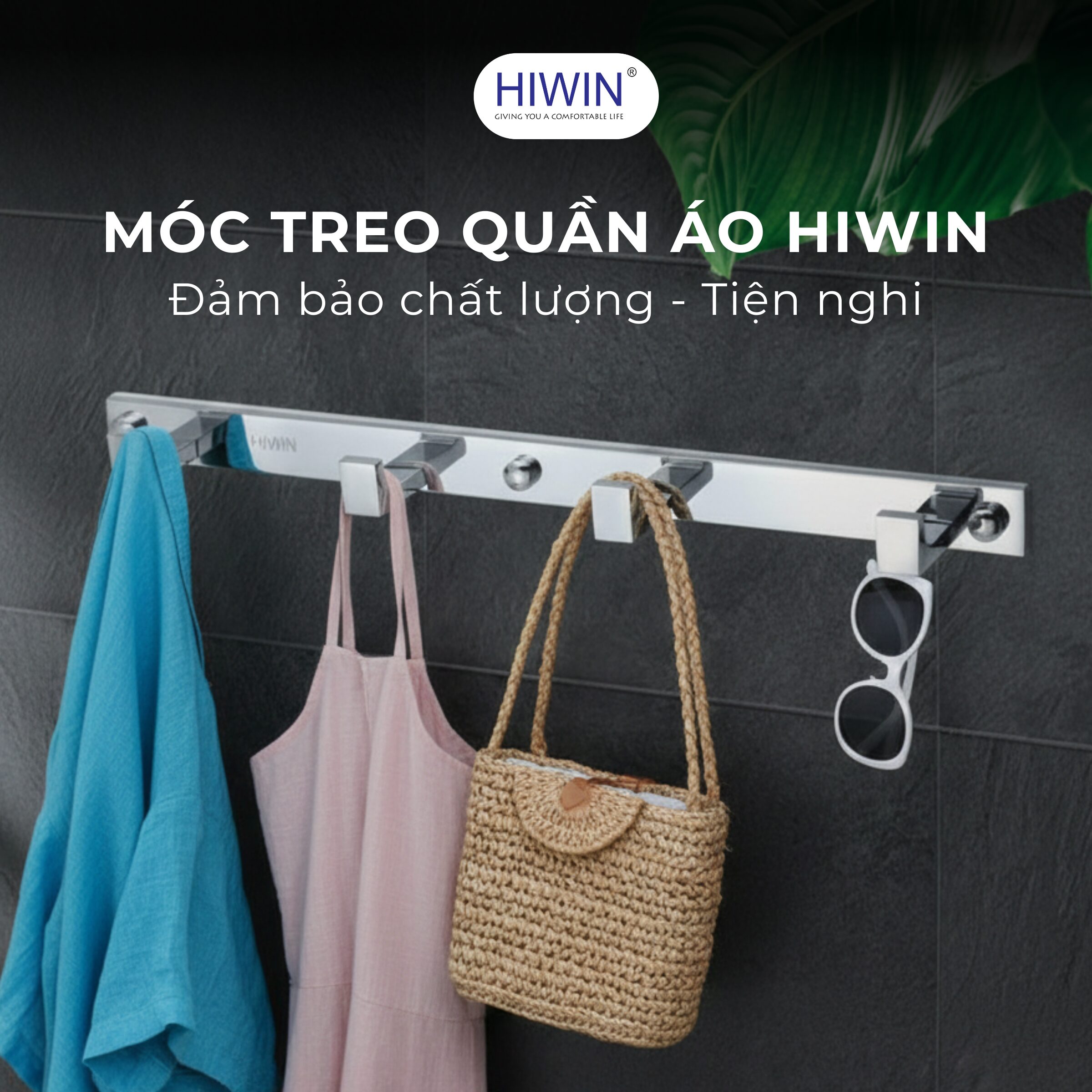 Móc treo quần áo Hiwin thiết kế hiện đại, chịu lực tốt và dễ lắp đặt