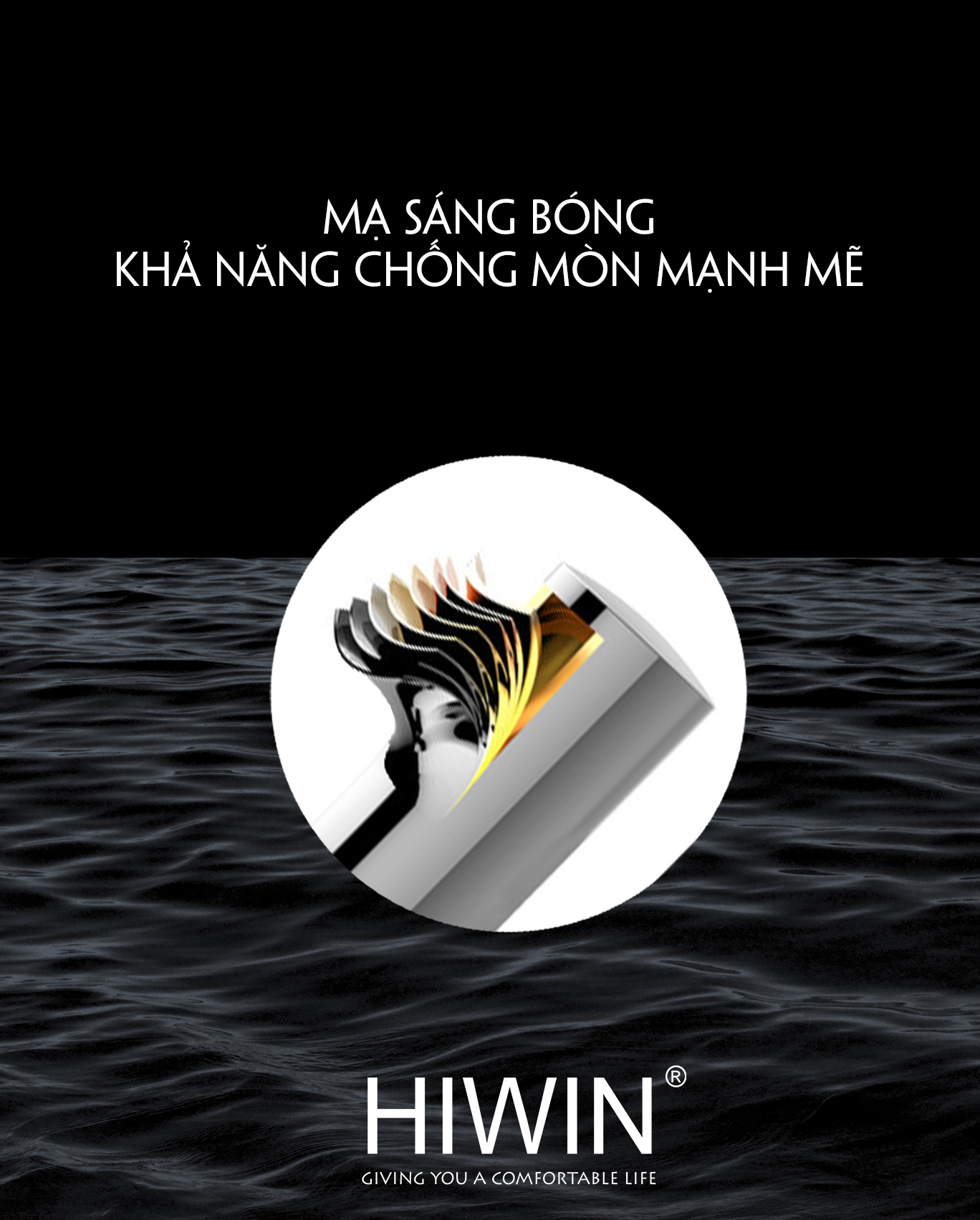 Bề mặt vòi rửa bát gương sáng bóng hiện đại