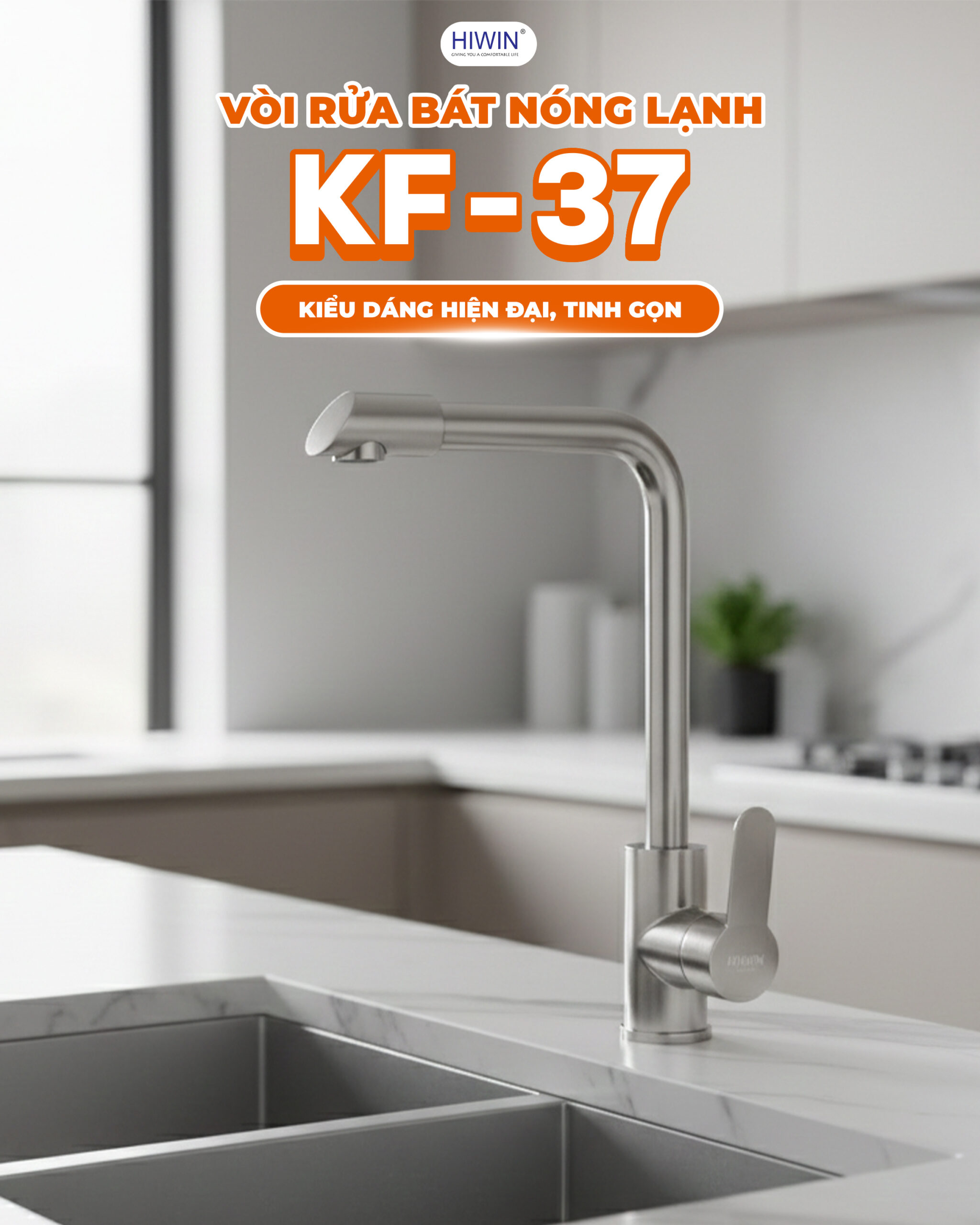 Thiết kế vòi cao gắn chậu, thao tác rửa thoải mái