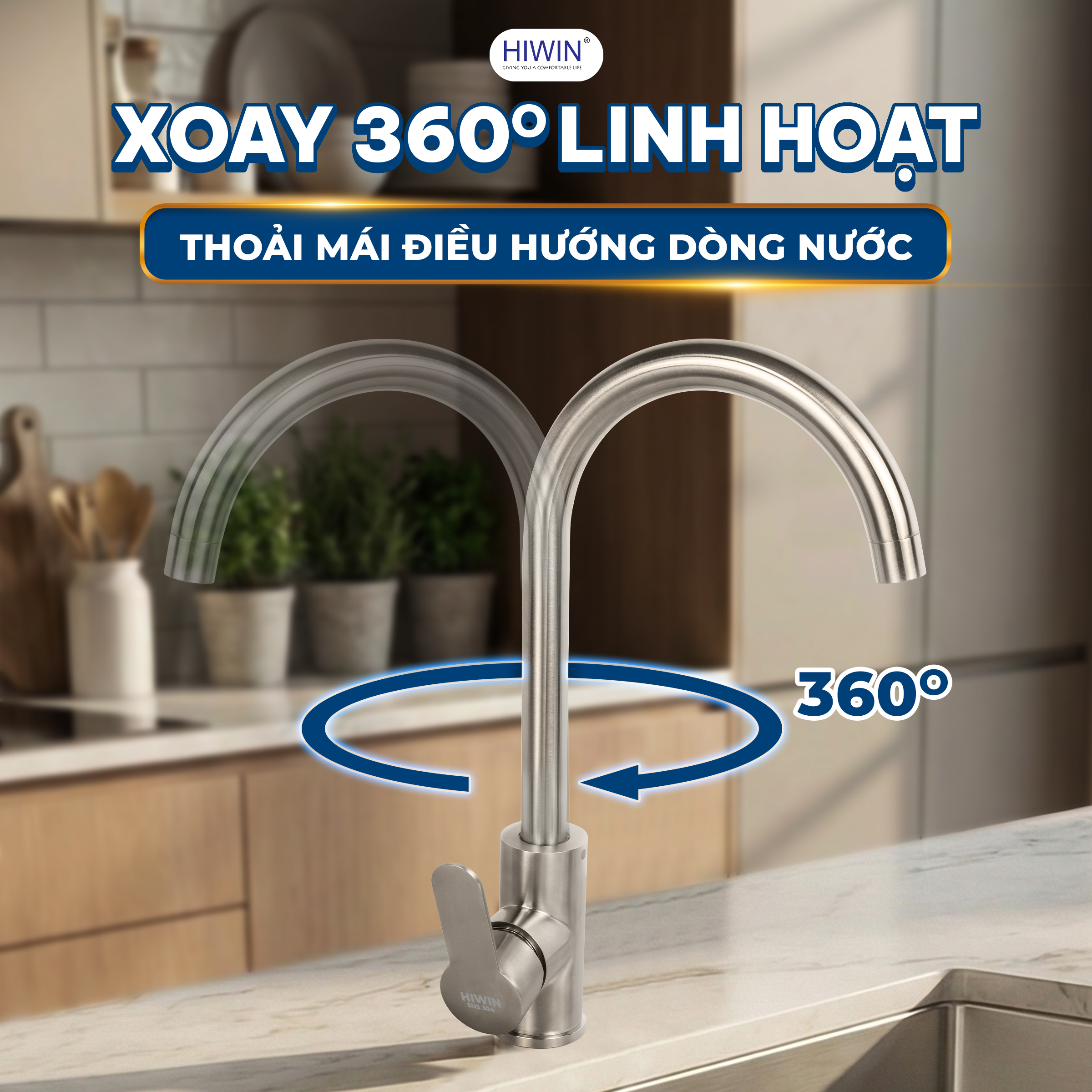 Vòi xoay được 360 độ - sử dụng linh hoạt