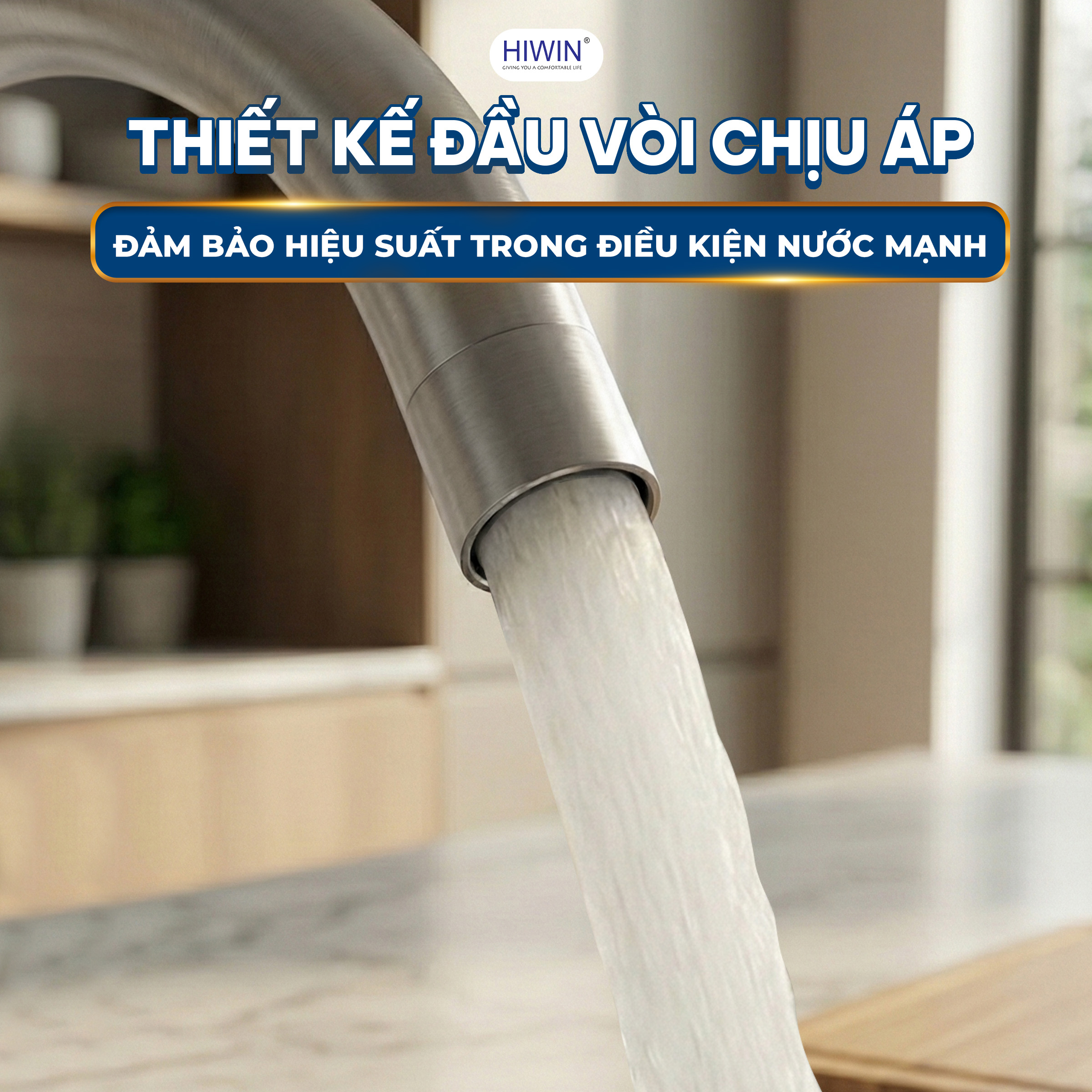 Đầu vòi chịu được áp lực nước lớn