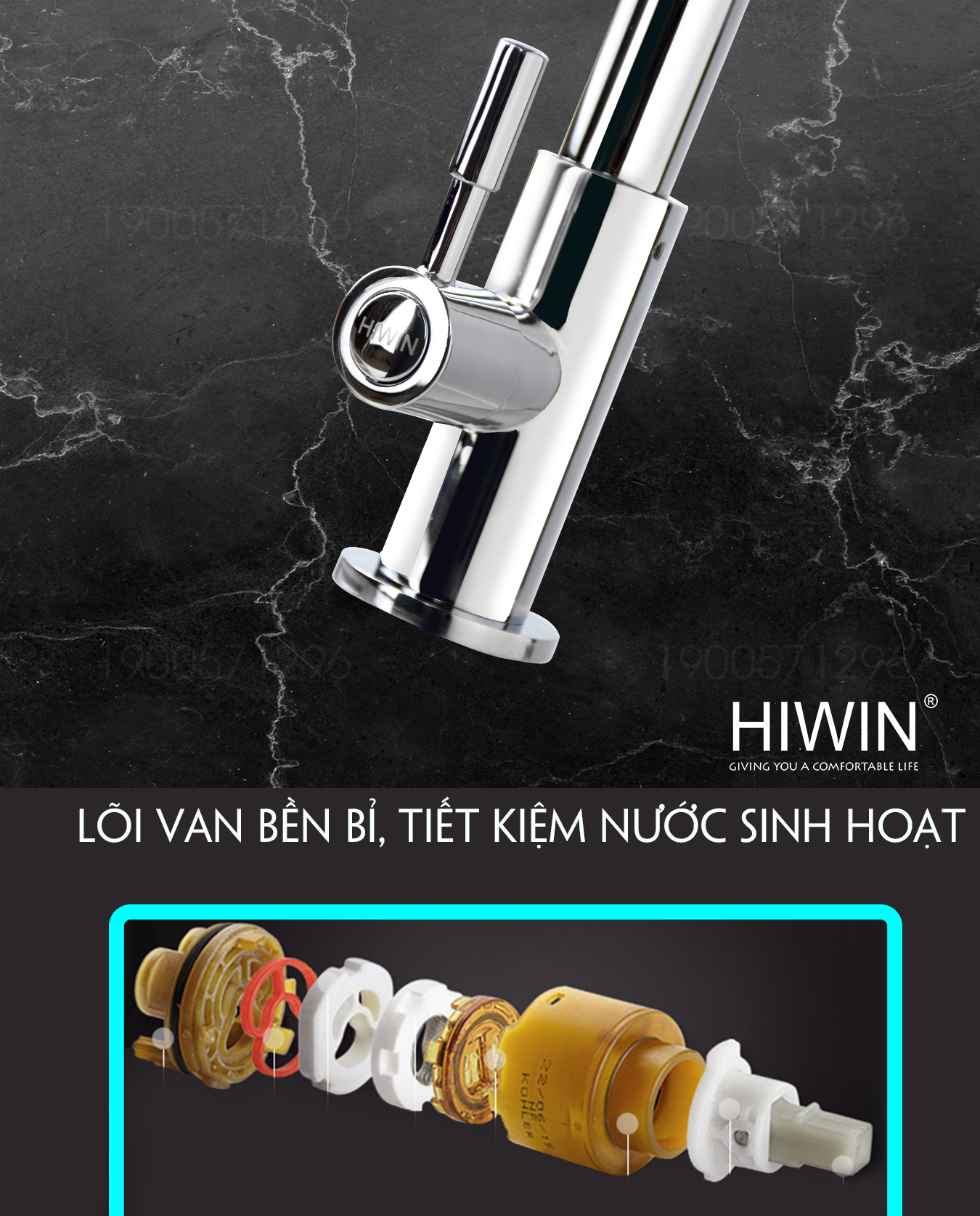 Lõi van bền bỉ, tiết kiệm nước sinh hoạt