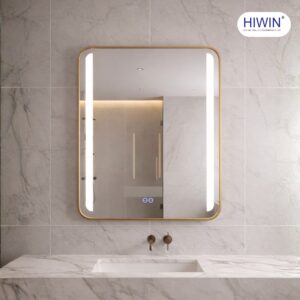 Gương lavabo hình chữ nhật M-V5979LD-P khung inox vàng xước cao cấp