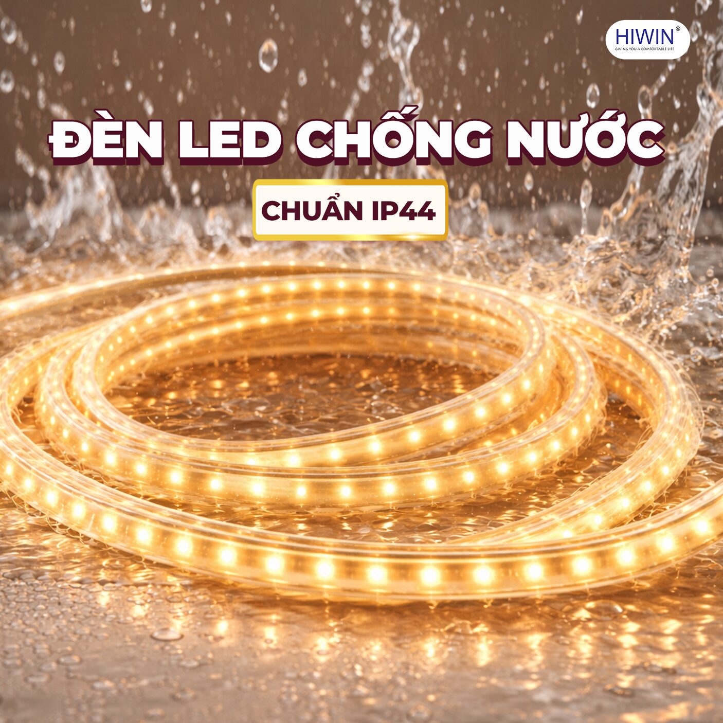 Dây đèn led ánh sáng đều, chống nước đạt chuẩn an toàn