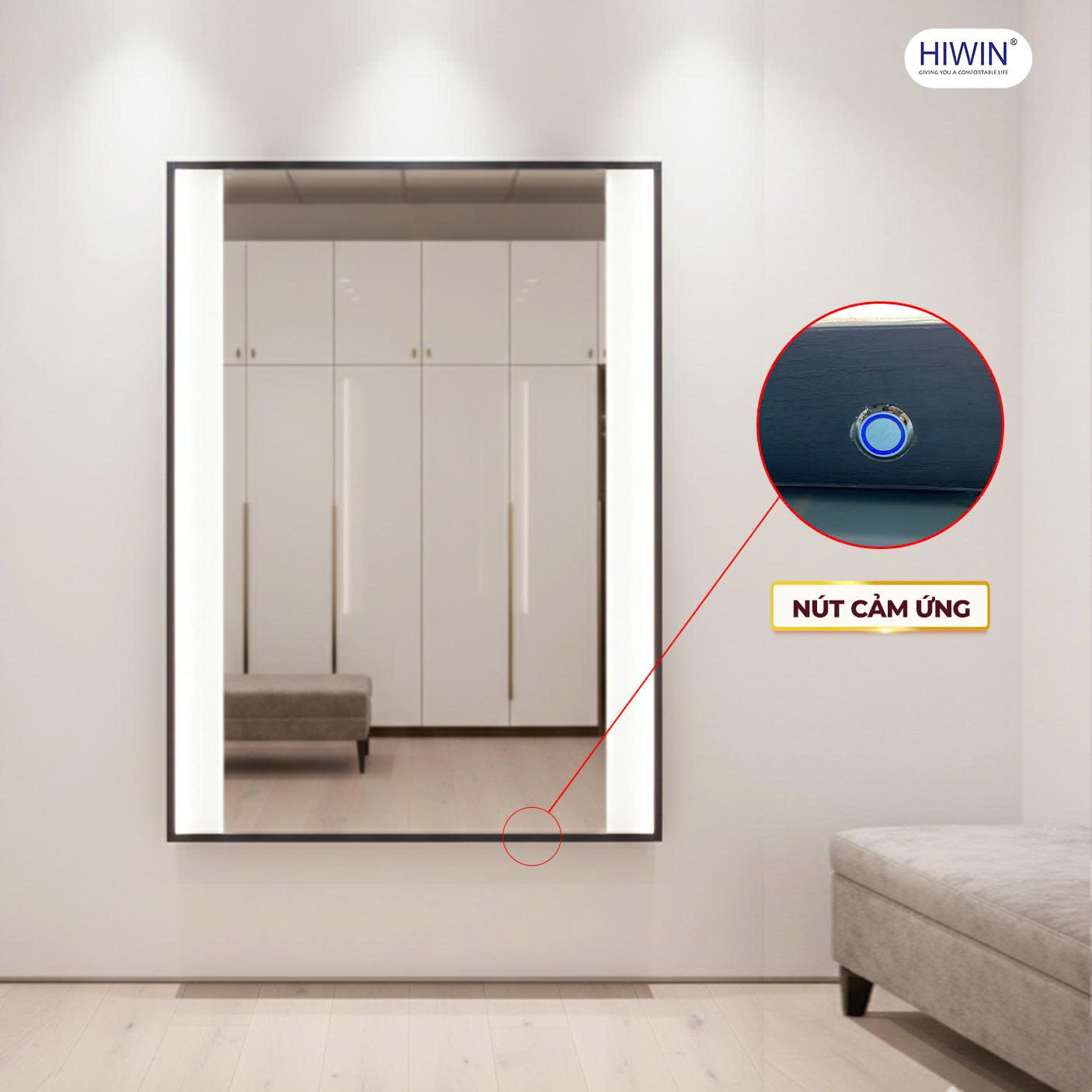 Nút cảm ứng thiết kế dễ dàng sử dụng 