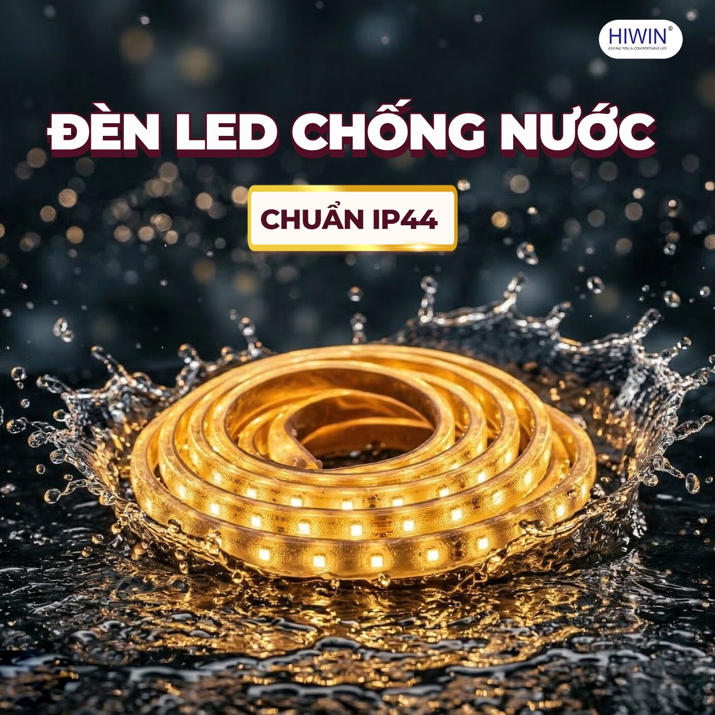 Đèn LED IP44 hoạt động ổn định trong môi trường ẩm