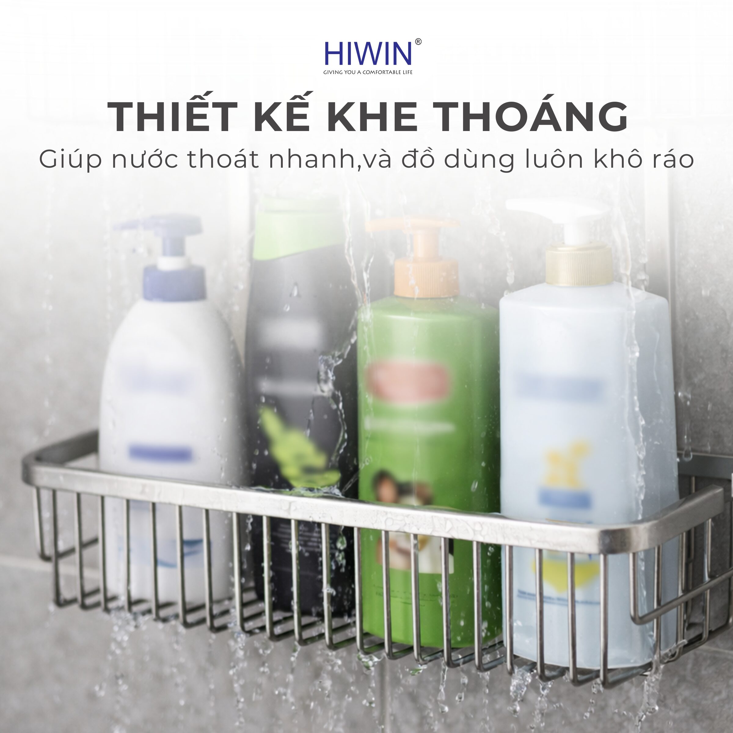 Giỏ đựng đồ được thiết kế thoát nước thông minh tránh đọng nước