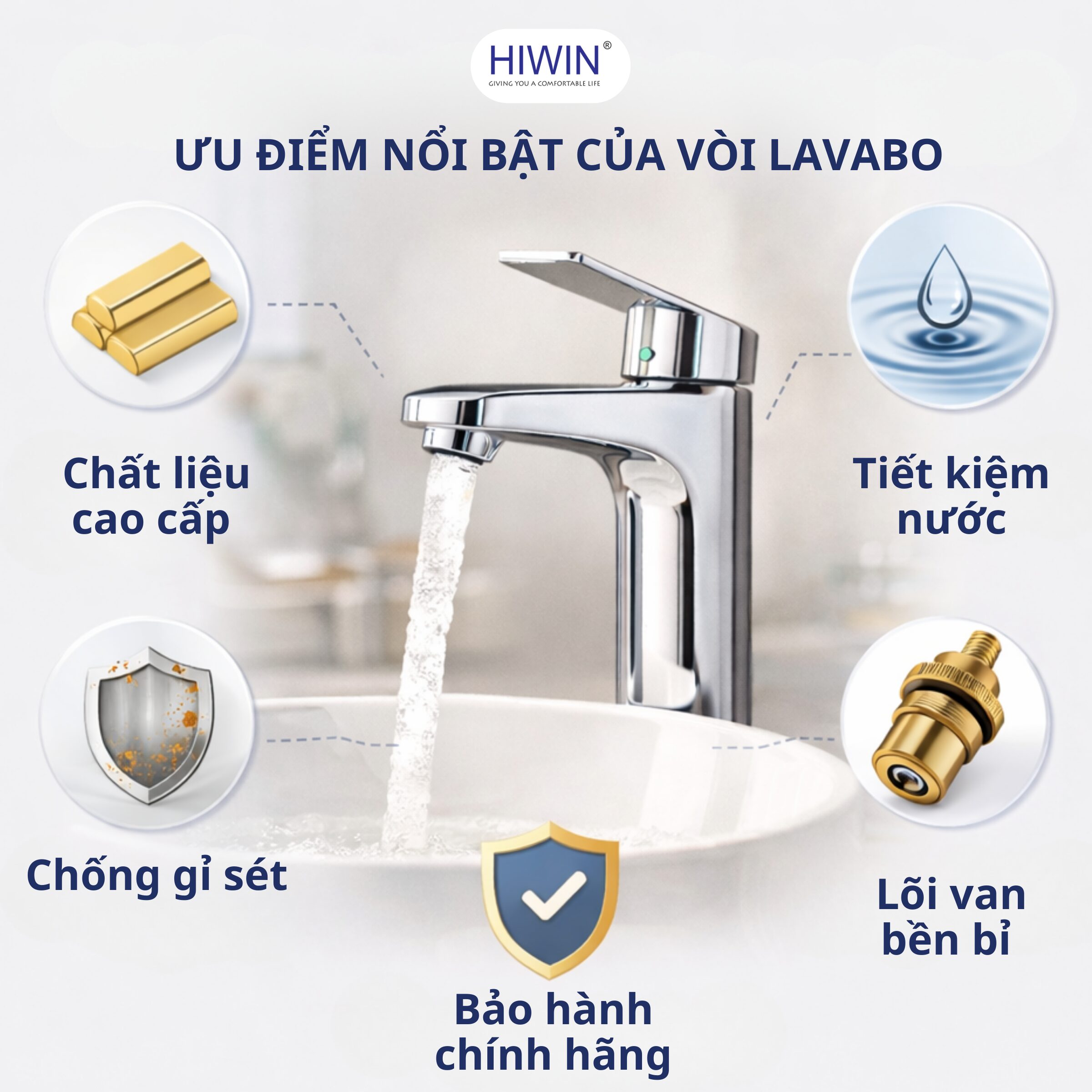 Vòi gật gù chậu rửa mặt có nhiều ưu điểm nổi bật