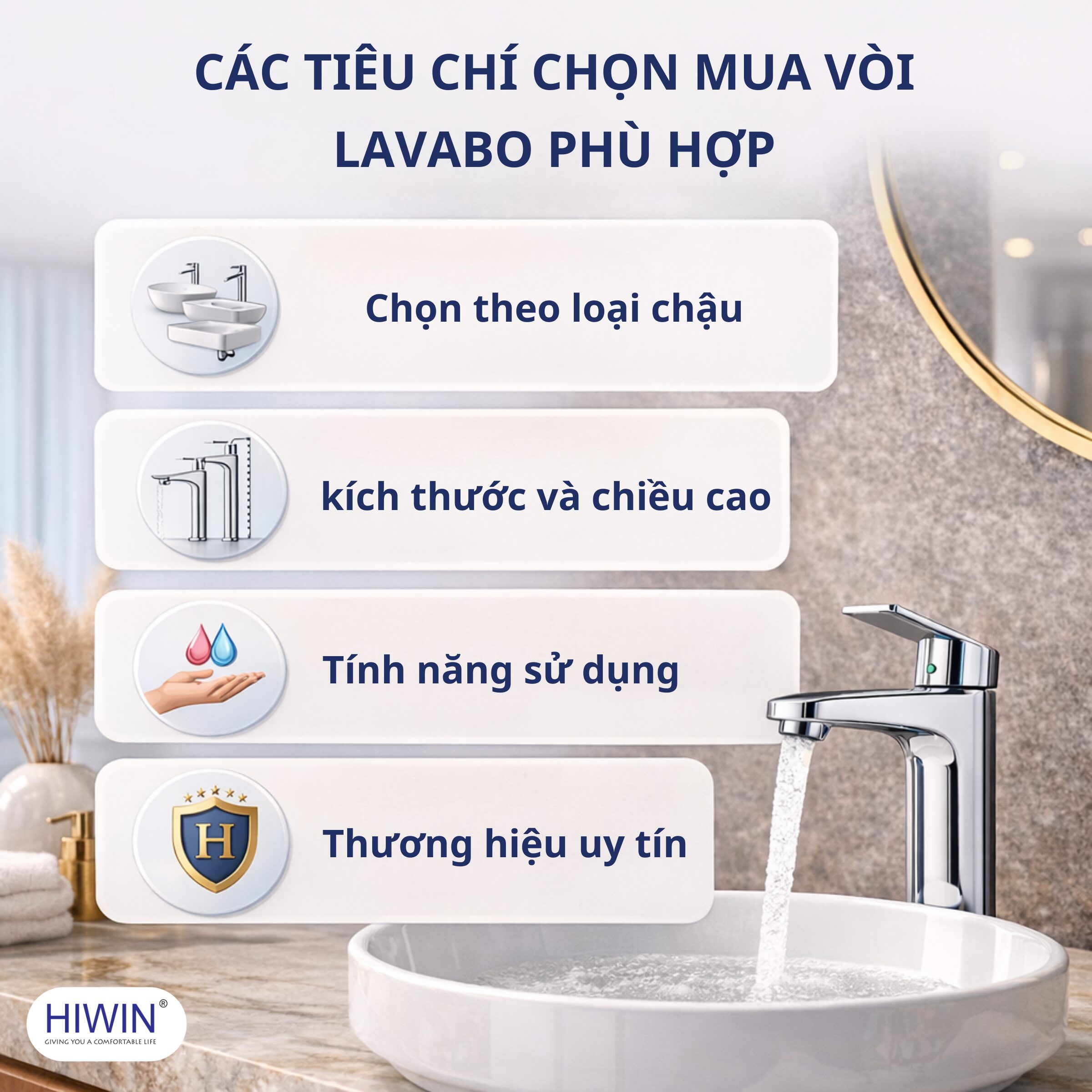 Cách chọn vòi lavabo phù hợp với nhu cầu sử dụng