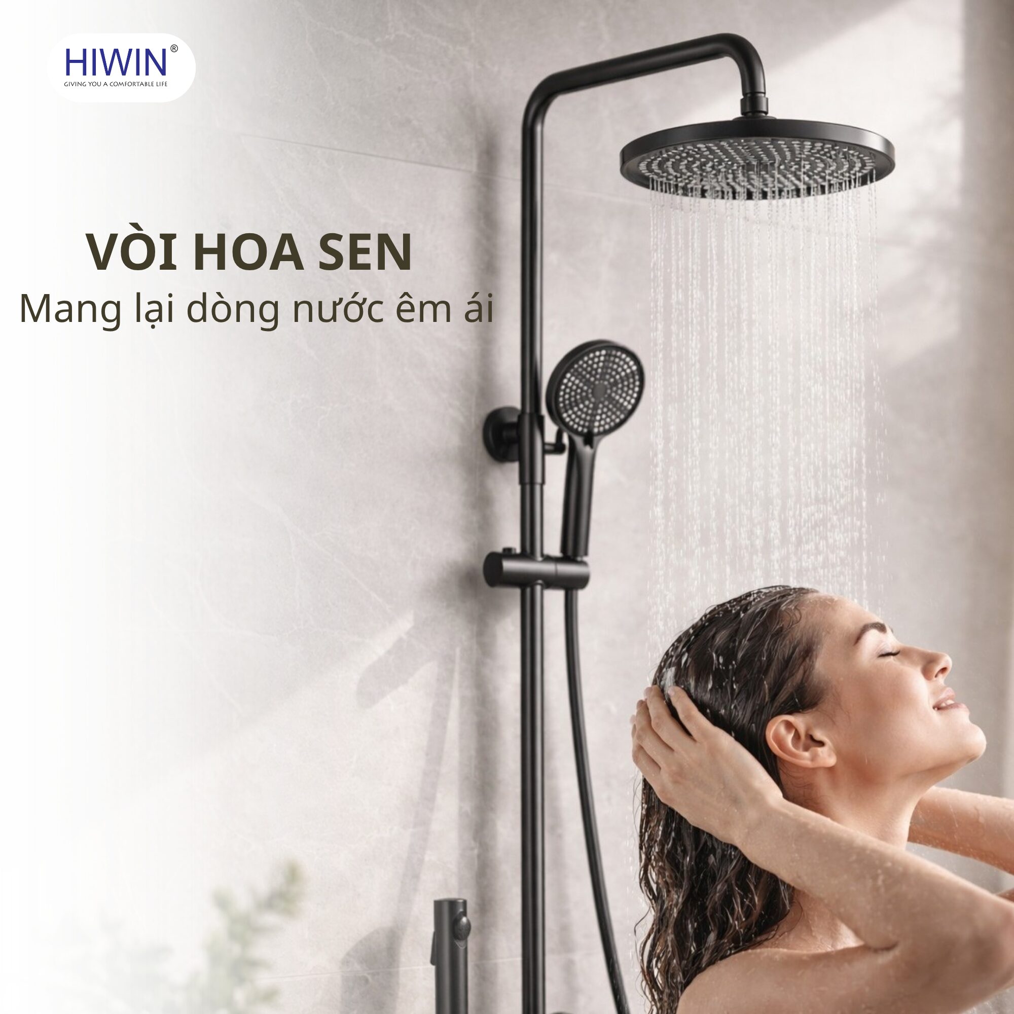 Thiết bị sen tắm giúp phân tán dòng nước êm dịu trong phòng tắm hiện đại