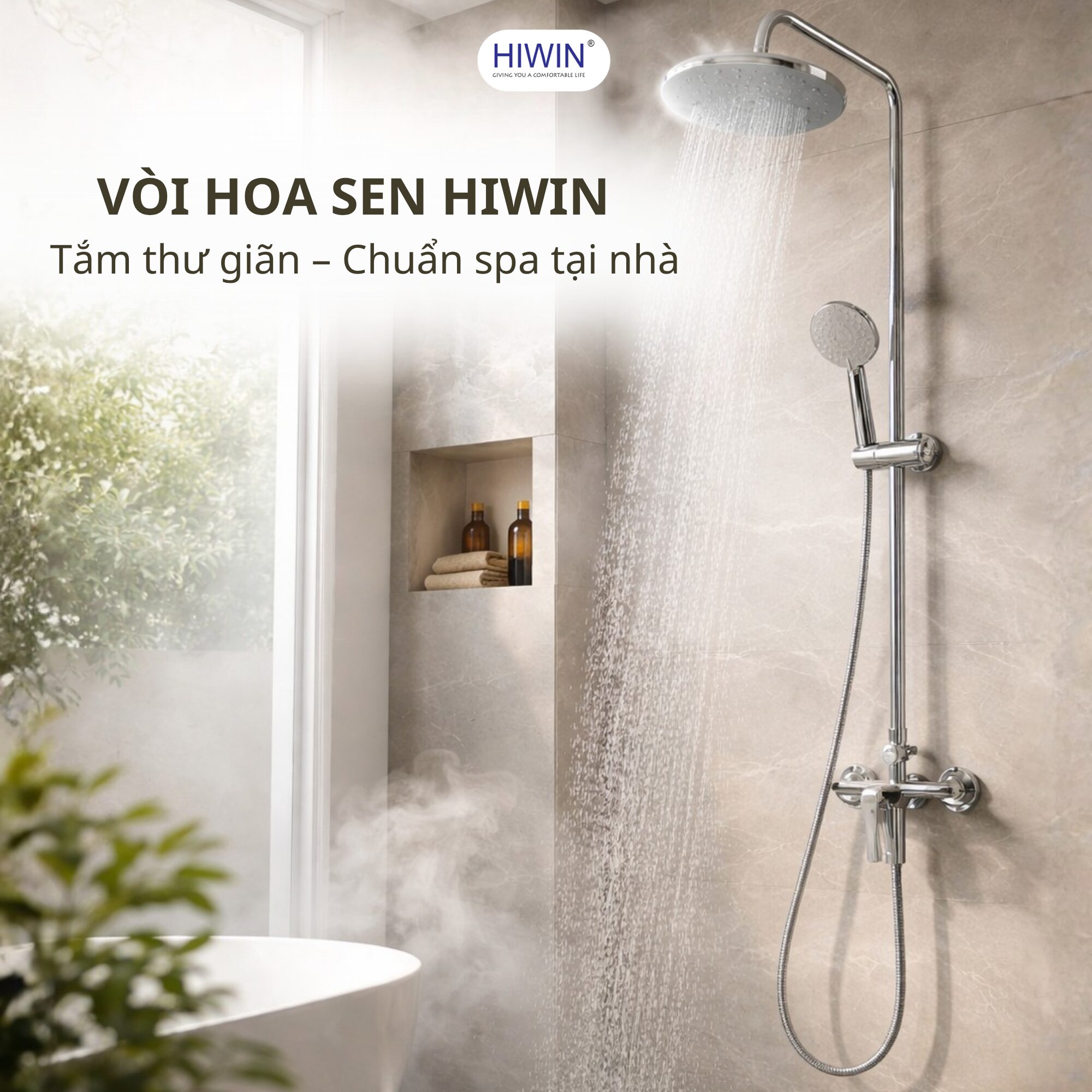 Vòi hoa sen Hiwin cao cấp cho phòng tắm hiện đại