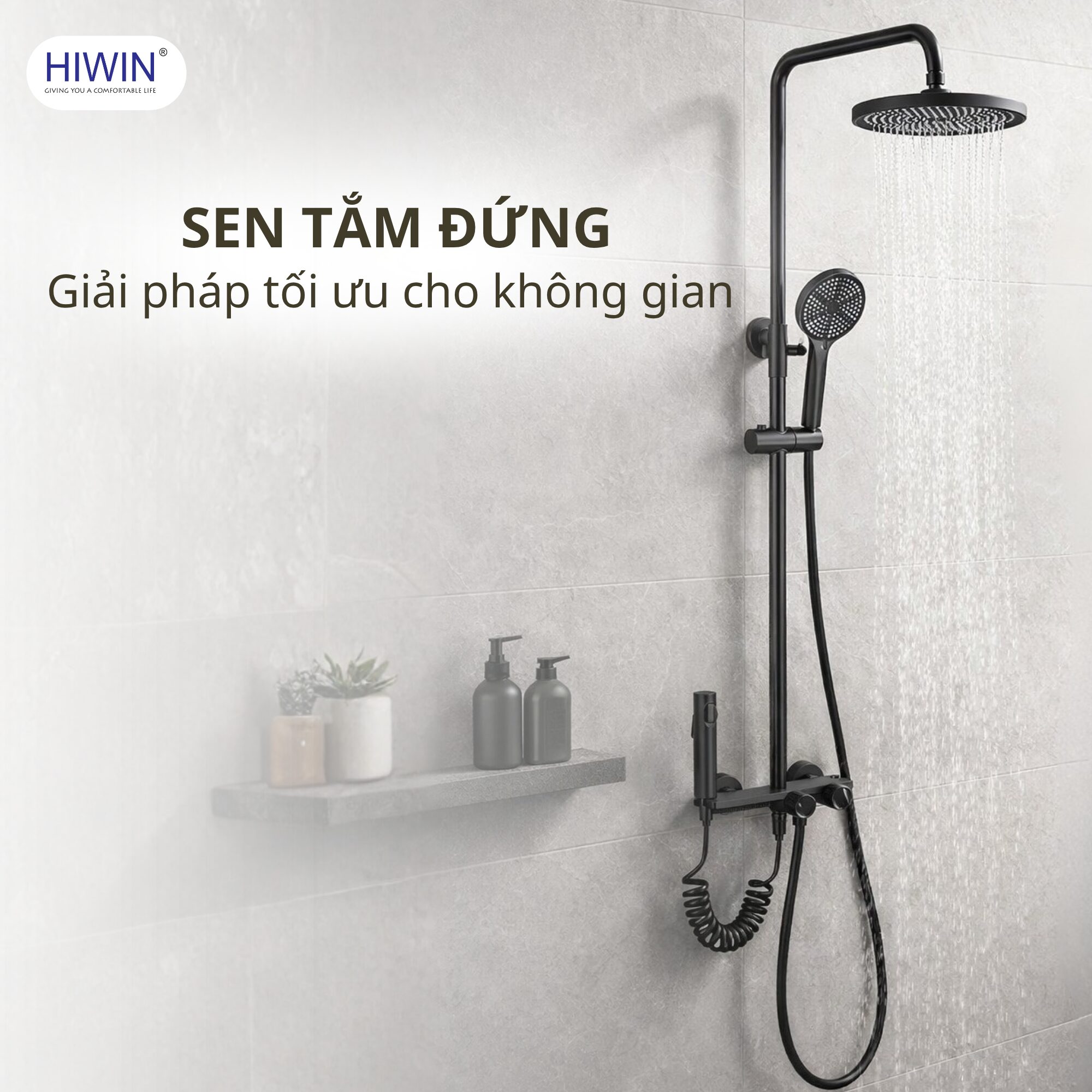 Sen tắm đứng thiết kế gọn gàng phù hợp nhiều không gian