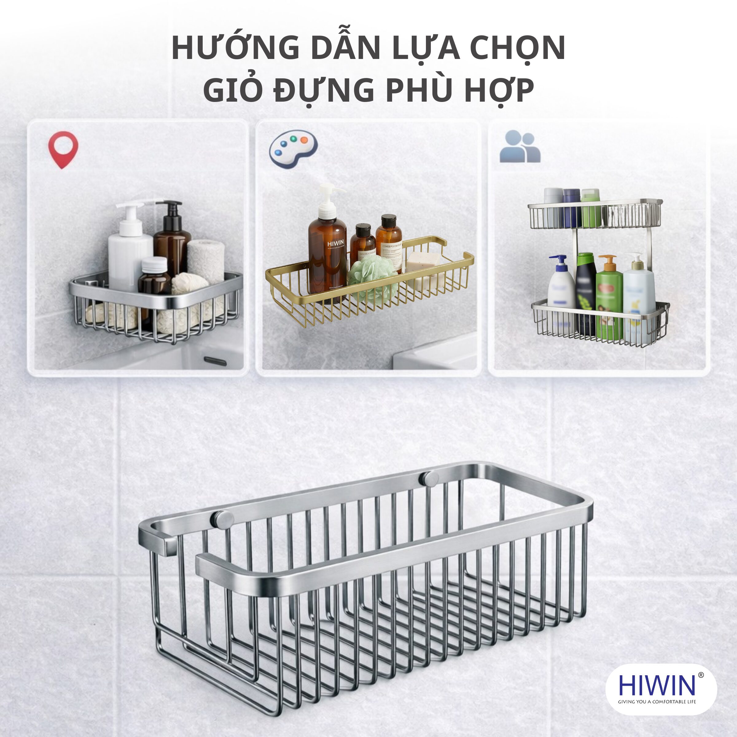 Cách lựa chọn giỏ đựng đồ nhà tắm phù hợp với không gian phòng tắm