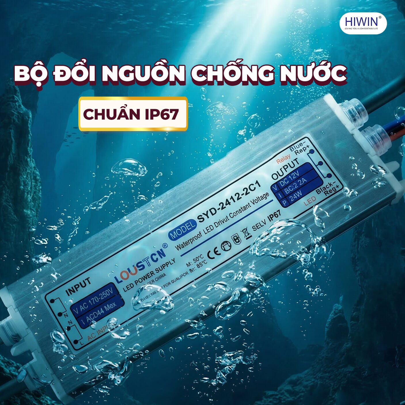 Bộ nguồn chuẩn IP67 chống nước vượt trội, đảm bảo gương hoạt động ổn định 