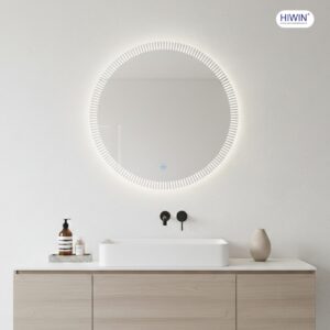 Gương LED cảm ứng M-C6060L-1-H viền phun cát trang trí tinh tế